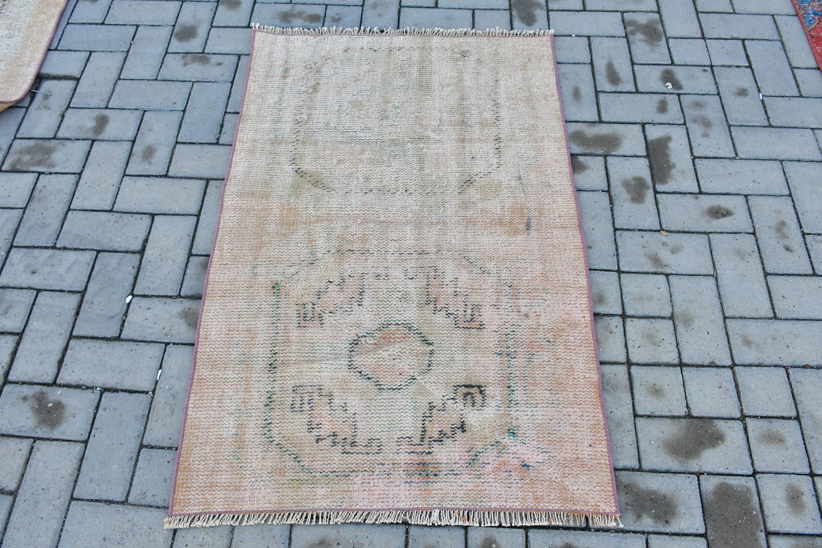 Wool Rug, Home Decor Rug, Nursery Rug, 2.6x3.9 ft Small Rug, Beige Bedroom Rug, Turkish Rugs, Rugs for Bedroom, Car Mat Rugs, Vintage Rug