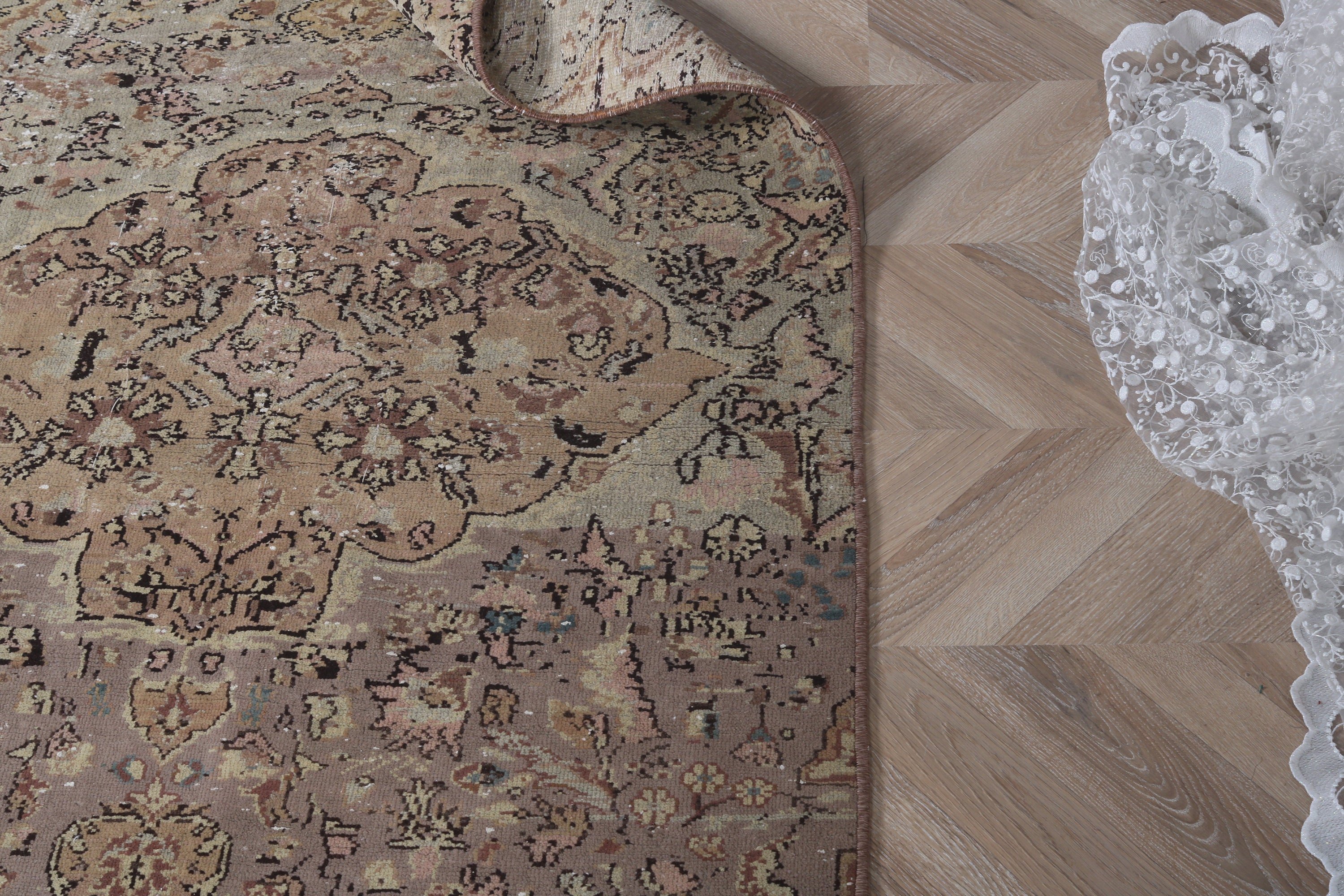 Kahverengi Oushak Halı, 2.9x7.9 ft Runner Halıları, Beni Ourain Runner Halıları, Nötr Halılar, Vintage Halı, Koridor Halıları, Türk Halısı, Boho Halıları