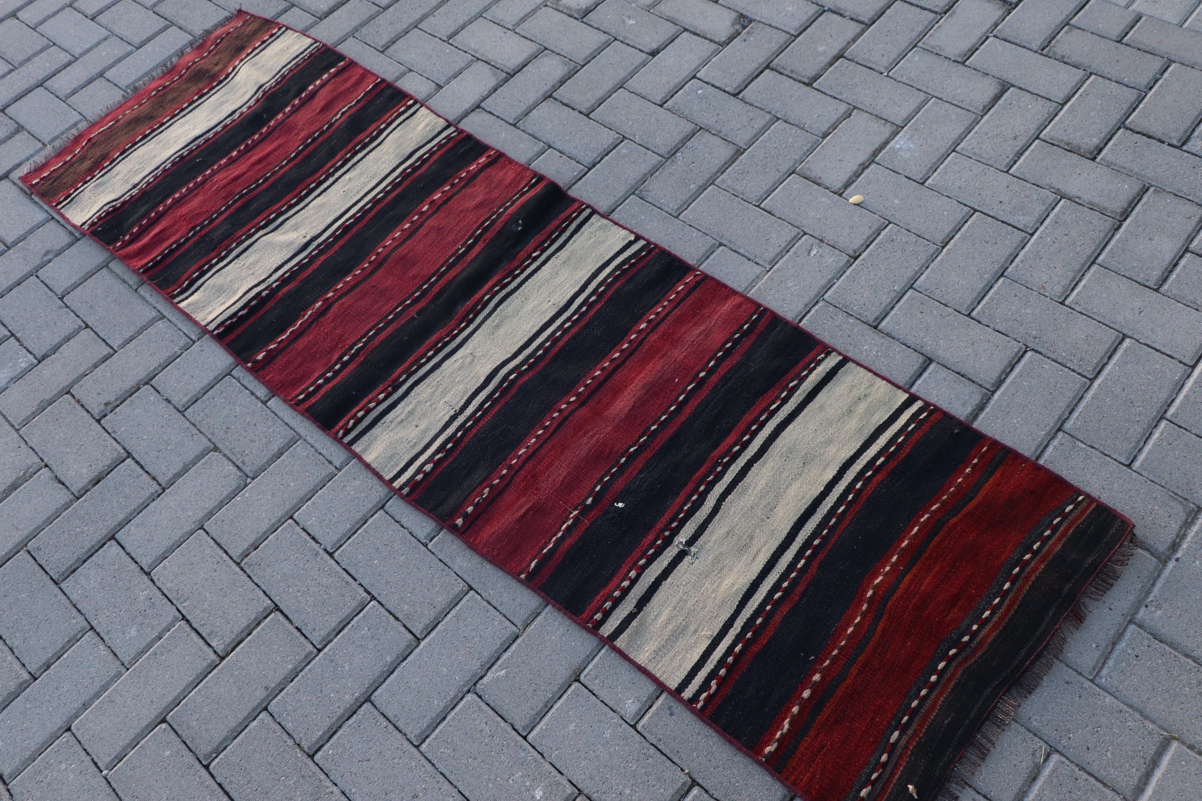 Corridor Rug, Turkish Rug, Kitchen Rugs, Bohemian Rug, Red Home Decor Rugs, Cool Rugs, Wool Rug, Kilim, Vintage Rug, 2x6.6 ft Runner Rugs