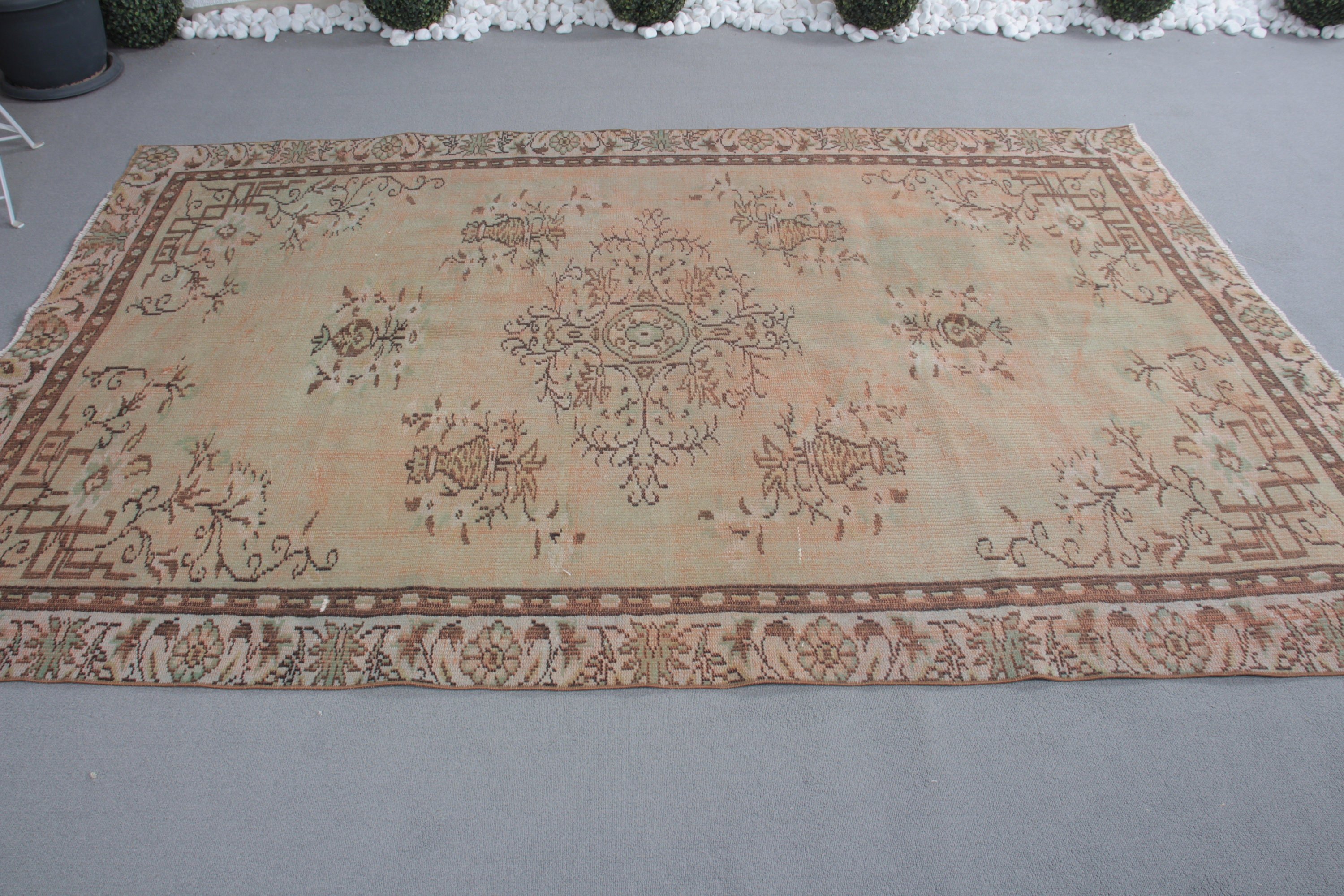 Oriental Rug, Salon Rug, Turkish Rug, 5.6x8.4 ft Large Rug, Bedroom Rugs, Boho Rugs, Vintage Rug, Beige Kitchen Rugs, Dining Room Rugs