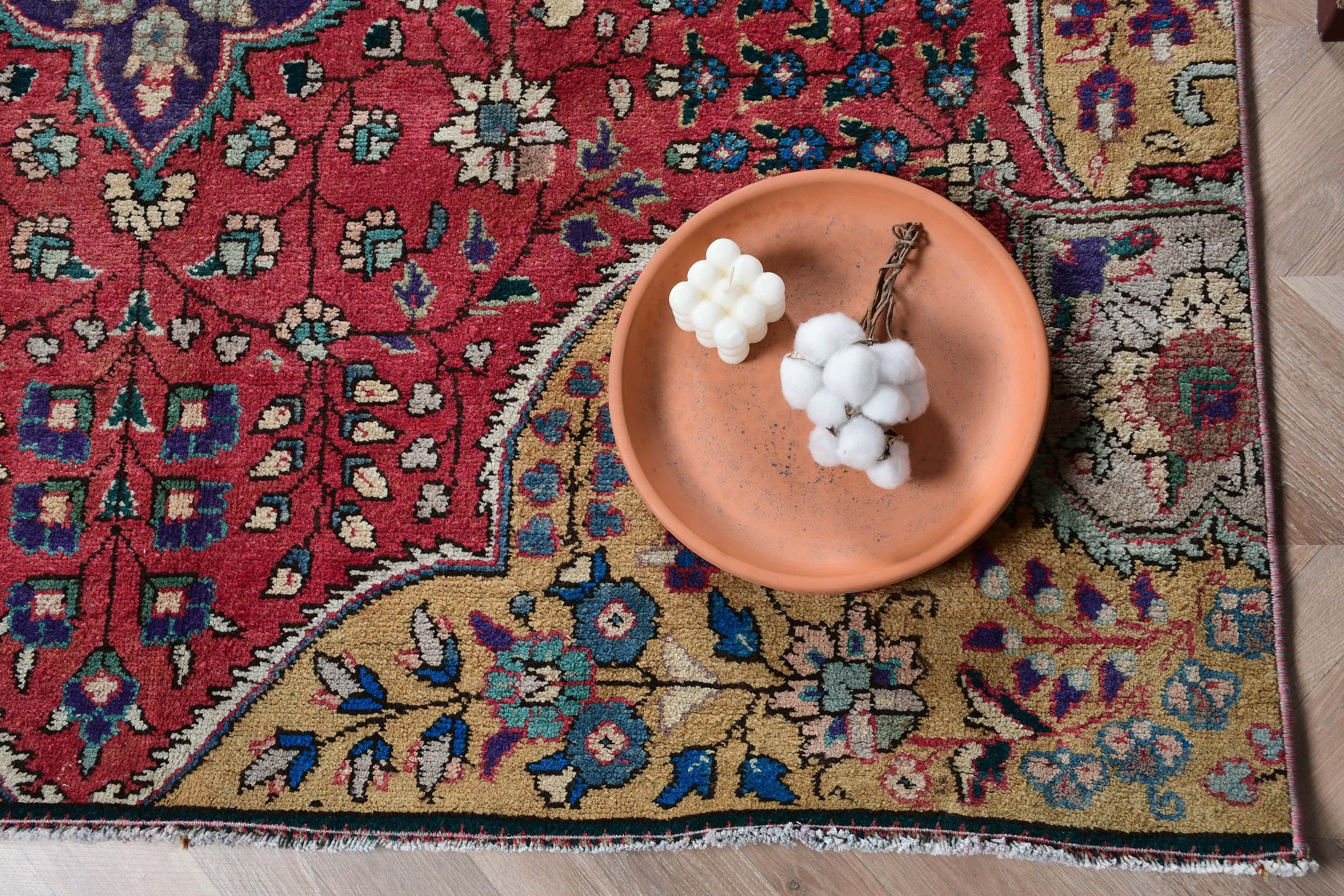Oushak Rug, Bedroom Rugs, Turkish Rug, Oriental Rug, Vintage Rug, Salon Rug, Rugs for Living Room, Red Moroccan Rug, 5.1x10.2 ft Large Rug