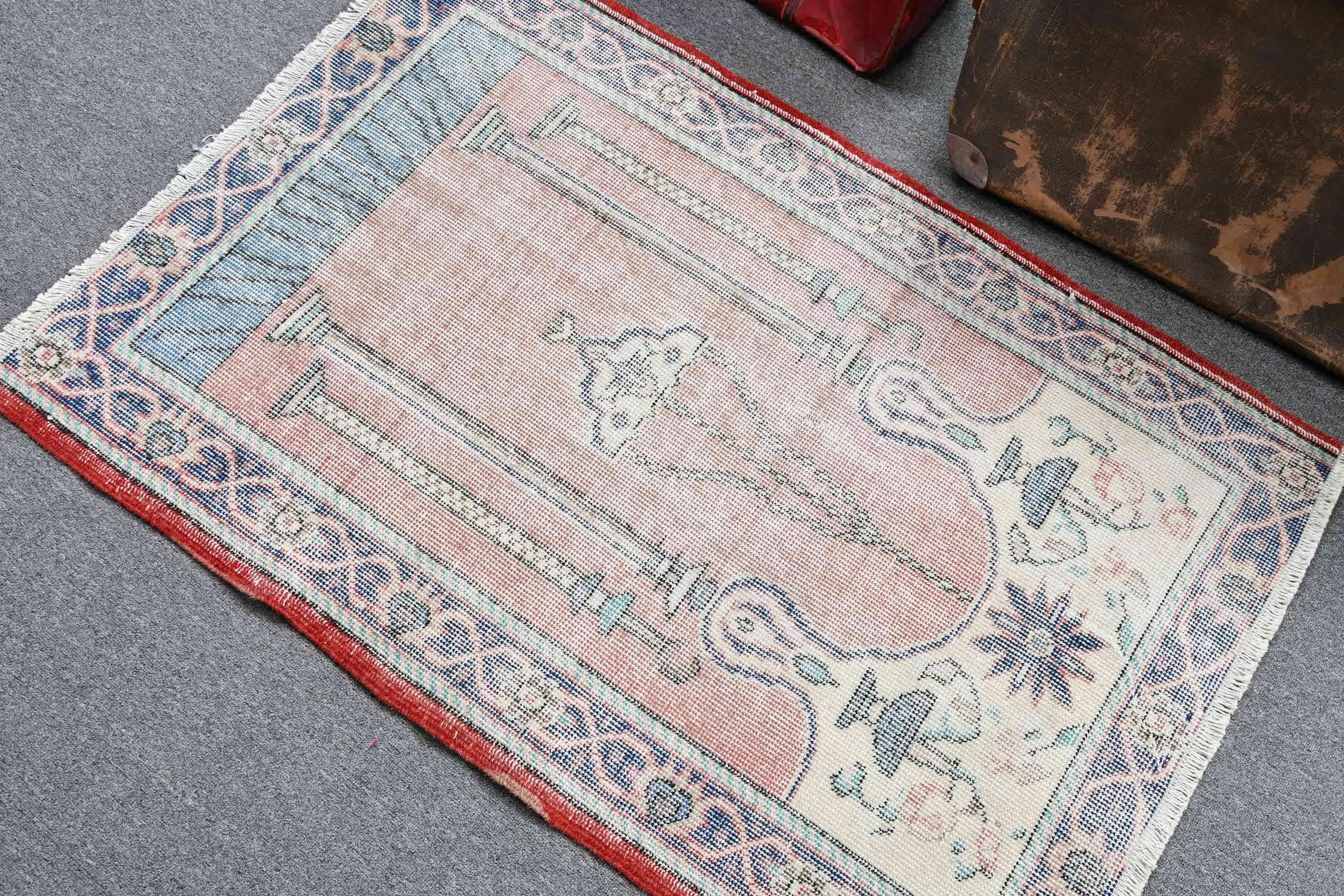 Araba Paspasları için Halılar, Vintage Halı, Duvara Asılı Halı, Banyo Halısı, Türk Halıları, 2.7x4 ft Küçük Halı, Mutfak Halısı, Kırmızı Fas Halısı