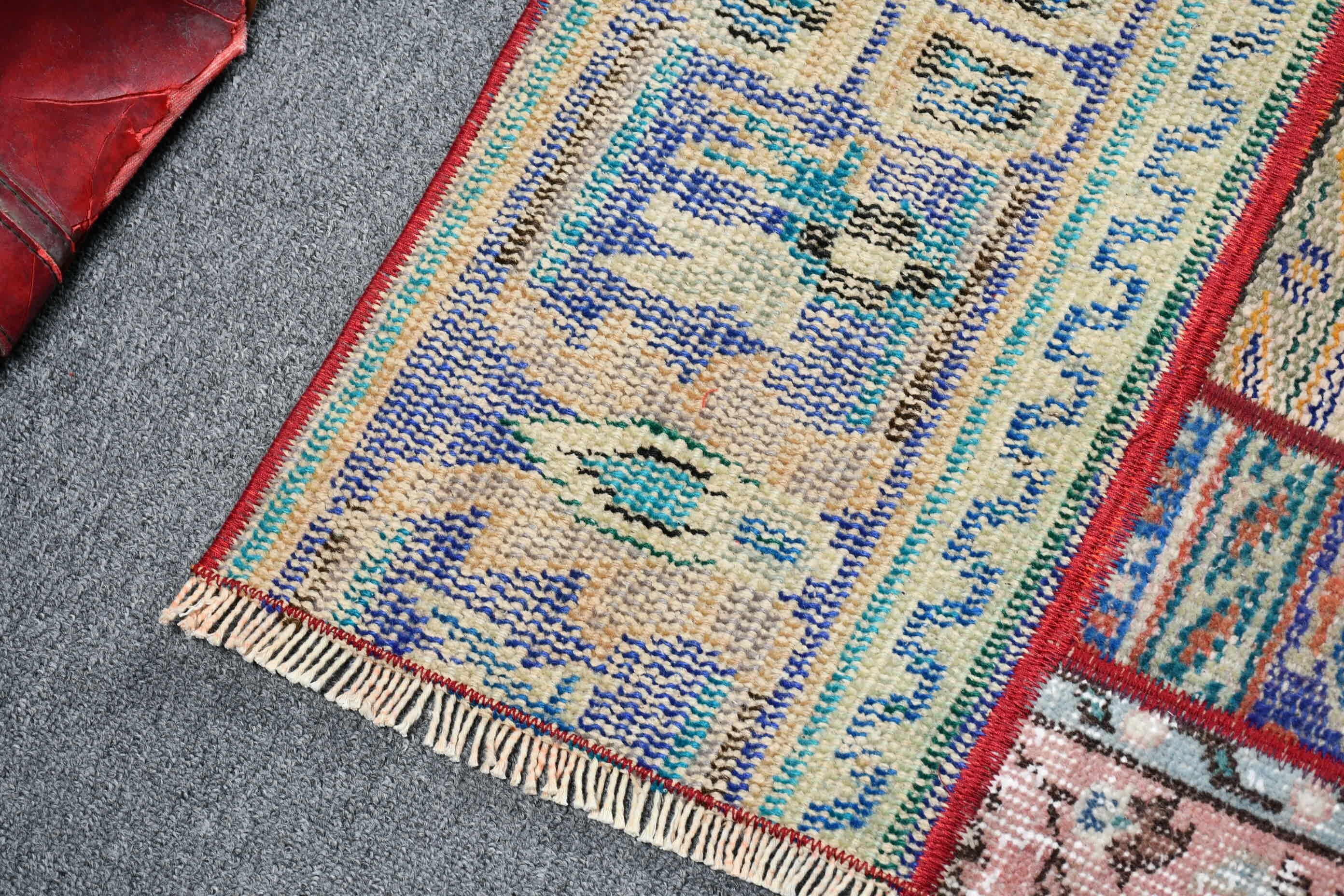 Vintage Halı, Araba Paspas Halısı, Duvara Asılı Halı, 2.6x2.7 ft Küçük Halılar, Türk Halıları, Yer Halıları, Soluk Halı, Yeşil Yün Halı, Mutfak Halıları