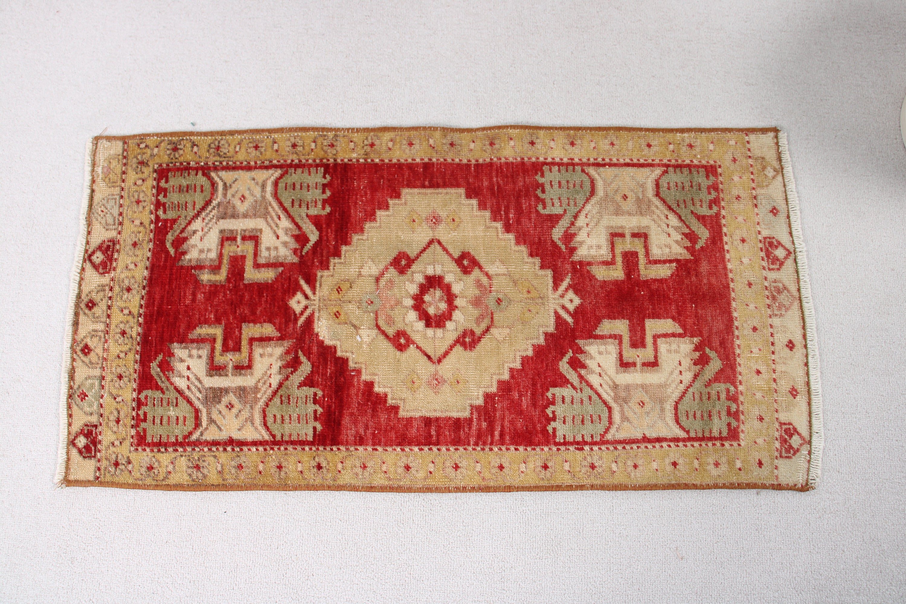 Vintage Halılar, Banyo Halıları, Ev Dekorasyonu Halıları, 1.5x3.1 ft Küçük Halı, Türk Halısı, Mutfak Halıları, Nötr Halı, Bej Antika Halı, Geleneksel Halılar