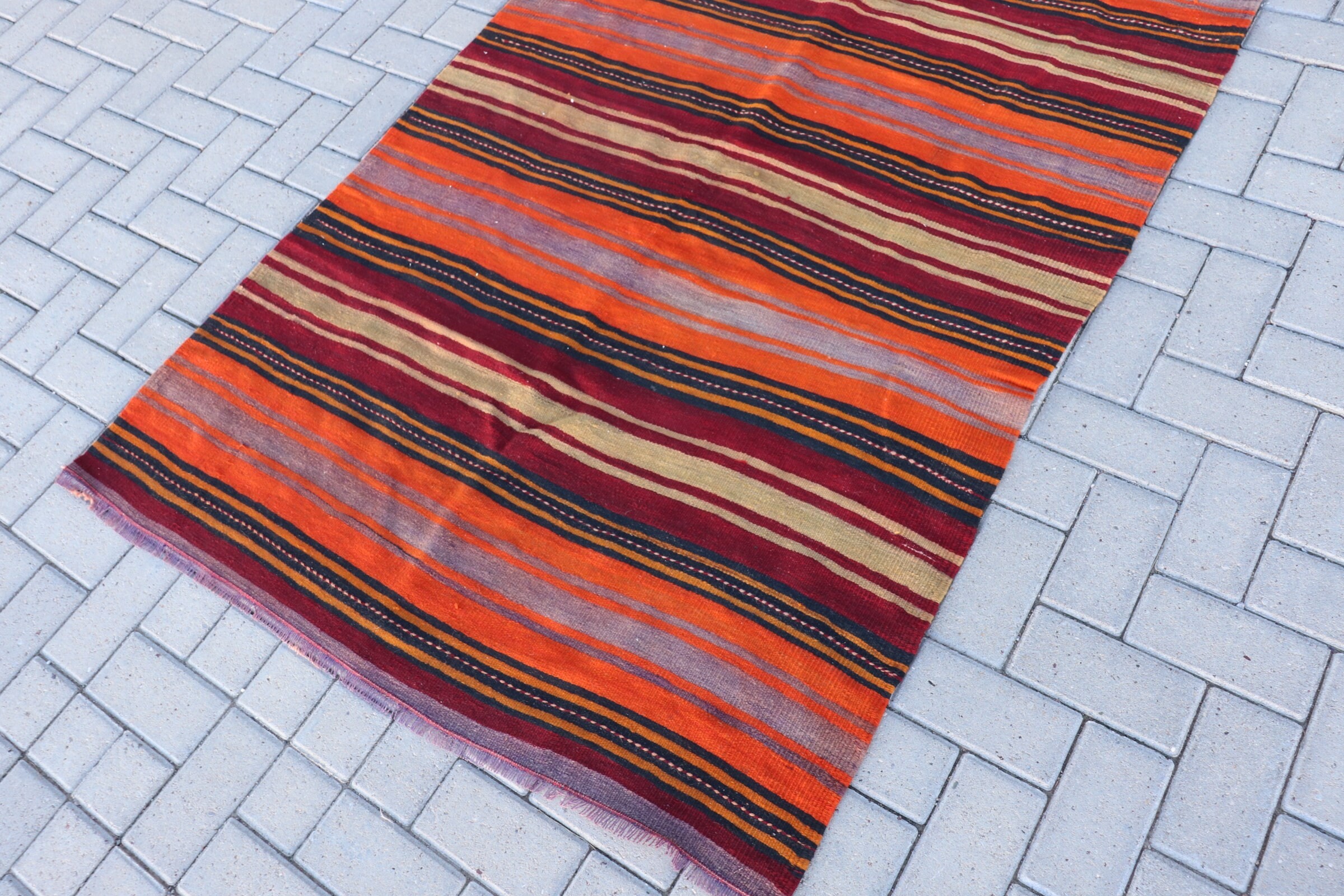 Living Room Rug, Retro Rugs, Anatolian Rugs, Vintage Rug, Kilim, Red Cool Rug, Kitchen Rugs, Bedroom Rug, Turkish Rug, 3.9x6.6 ft Area Rug