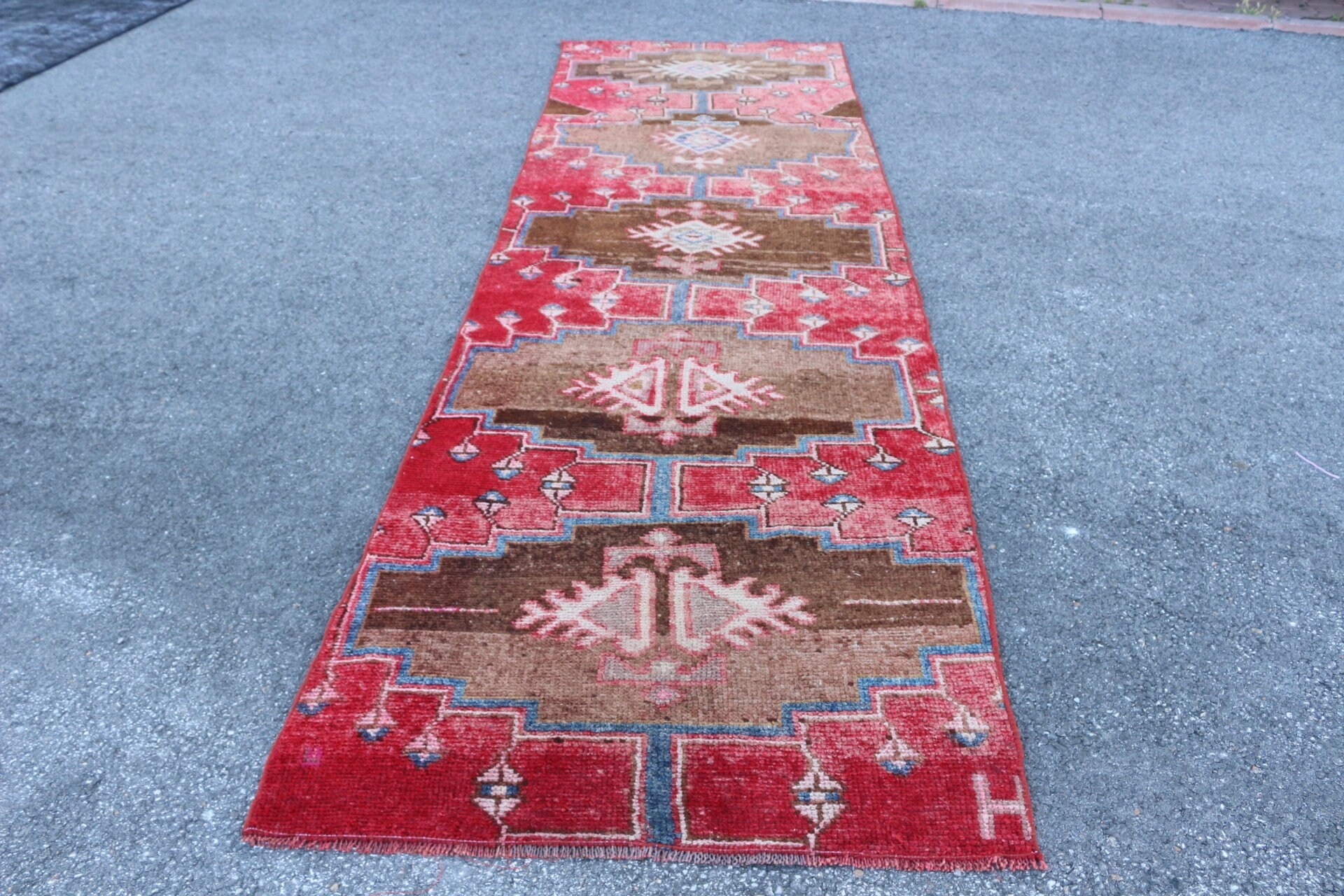 Corridor Rug, 3.5x11.5 ft Runner Rug, Red Anatolian Rug, Rugs for Kitchen, Kitchen Rugs, Cool Rug, Vintage Rug, Turkish Rug, Wool Rug