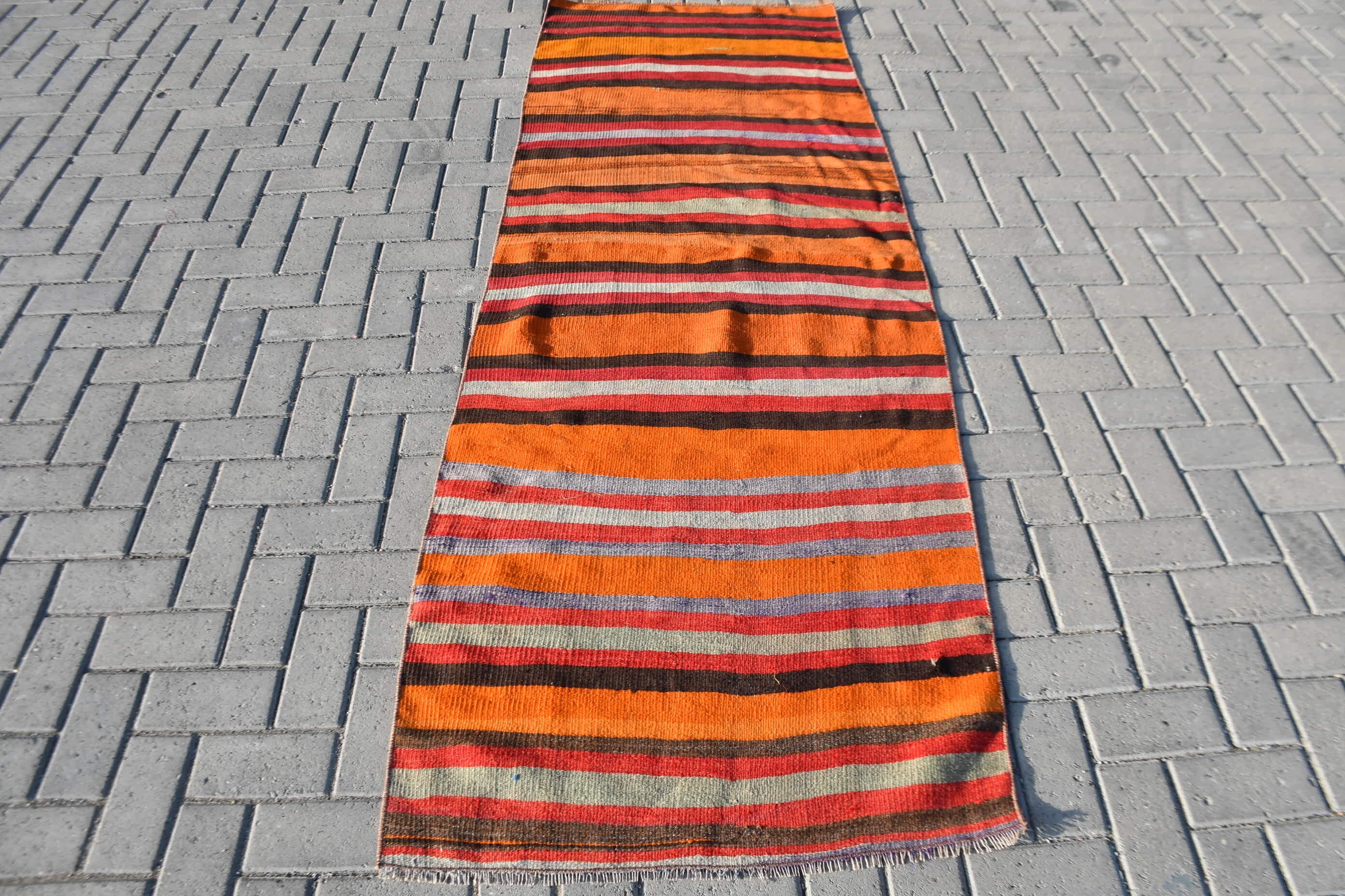 Havalı Halı, Antika Halılar, Vintage Halı, Merdiven Halıları, Turuncu Oryantal Halı, Türk Halısı, Koridor Halıları, 2.8x8 ft Runner Halısı, Yurt Halıları, Kilim