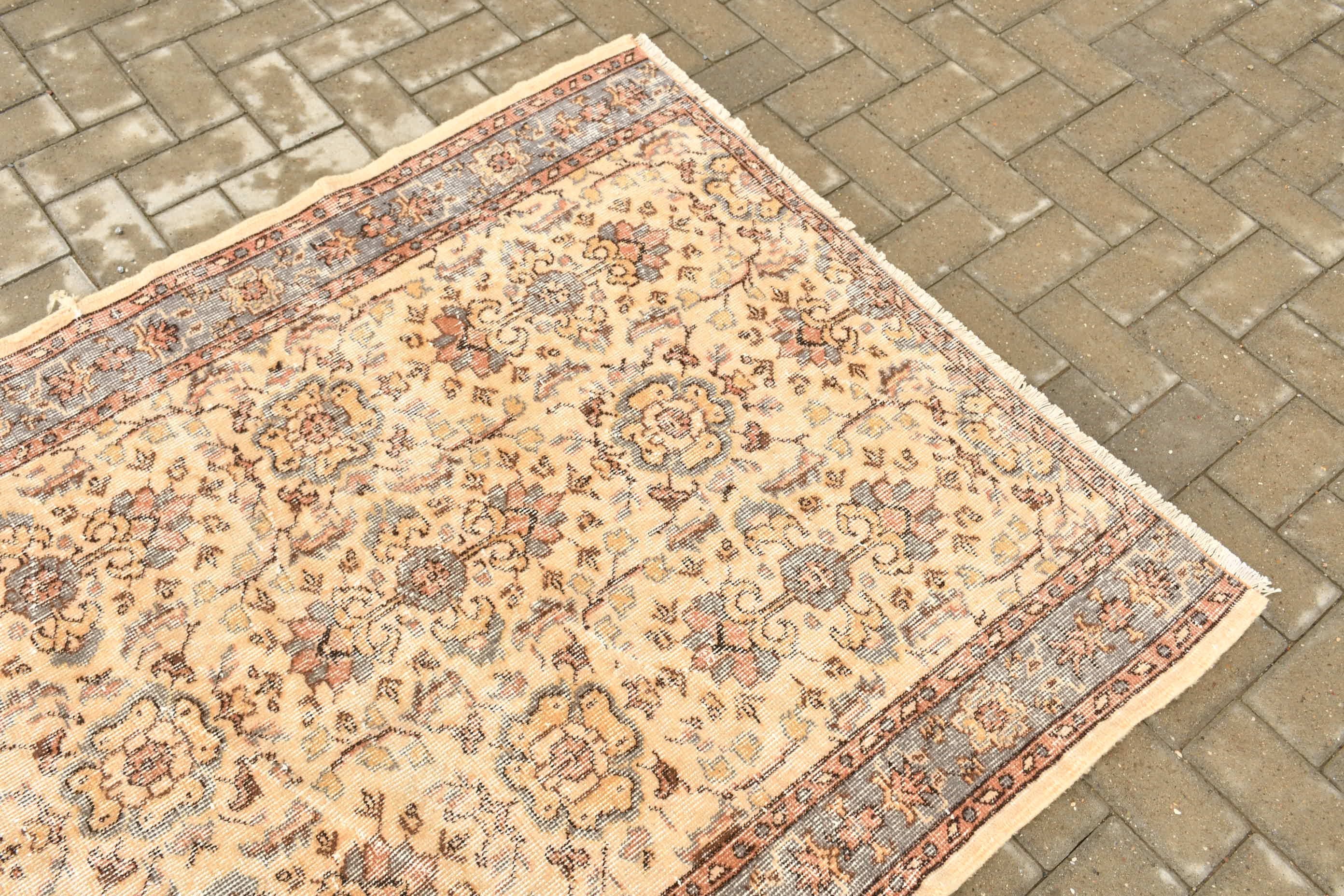 Türk Halısı, Mutfak Halısı, Yatak Odası Halıları, Çocuk Halısı, Bej 3.8x5.8 ft Accent Halı, Türkiye Halısı, Vintage Halı, Yer Halısı