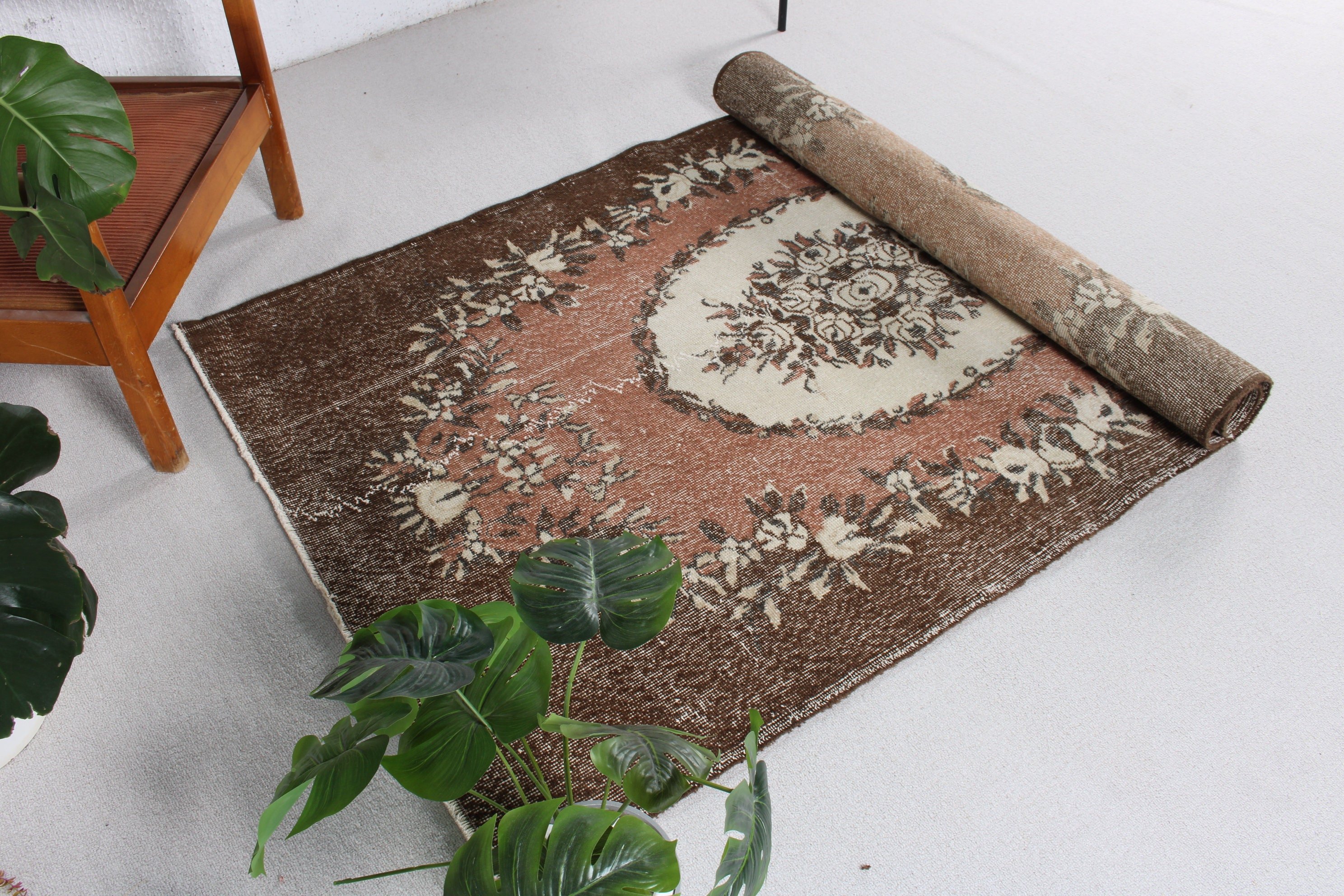 Outdoor Rugs, Bronze Bedroom Rug, 3.8x6.4 ft Area Rug, Wool Rug, Vintage Rug, Kitchen Rug, Turkish Rug, Rugs for Area