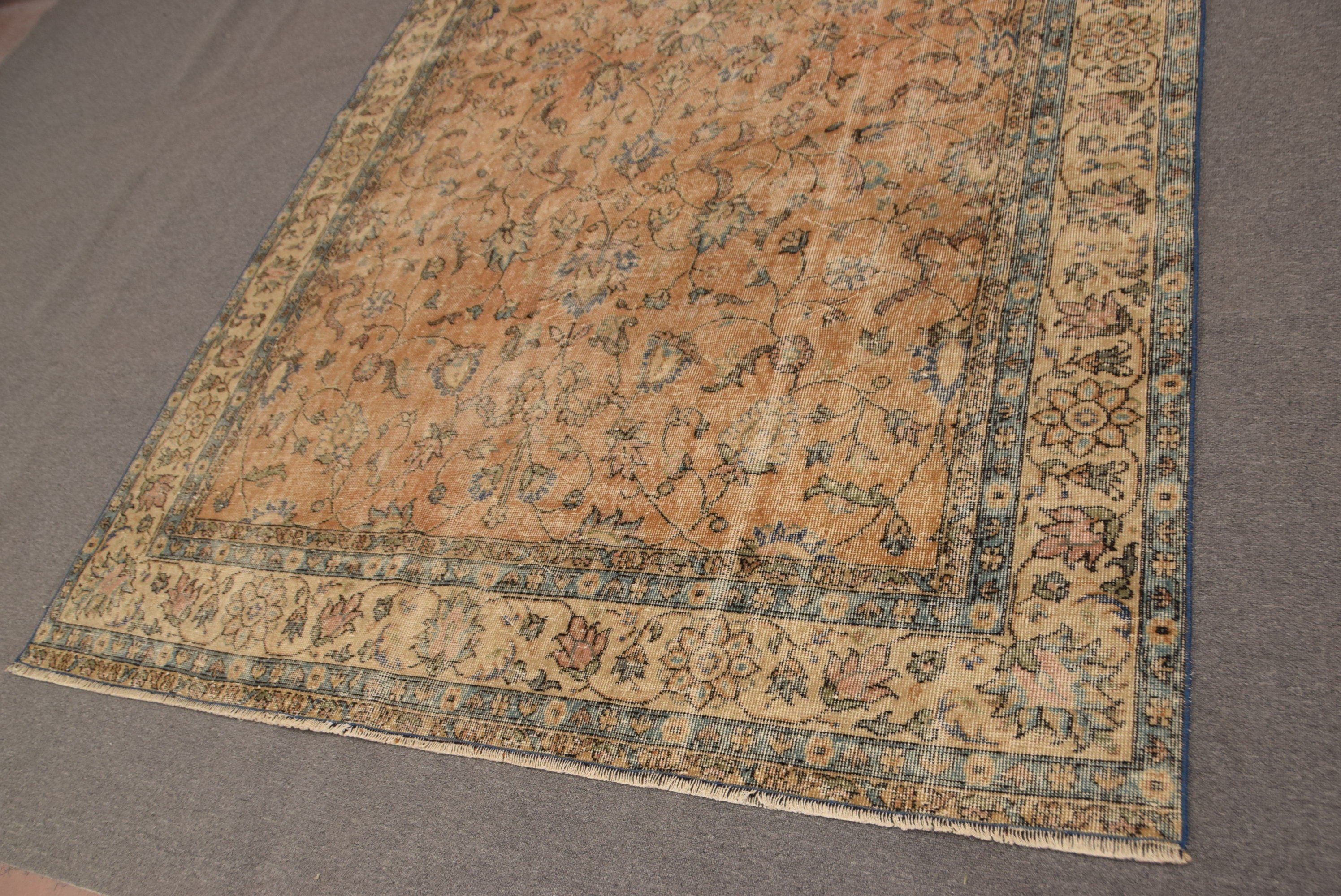 Vintage Rugs, Beige Moroccan Rug, Custom Rug, Antique Rug, Turkish Rug, Bedroom Rug, 6.6x10.4 ft Large Rug, Kitchen Rugs, Dining Room Rug