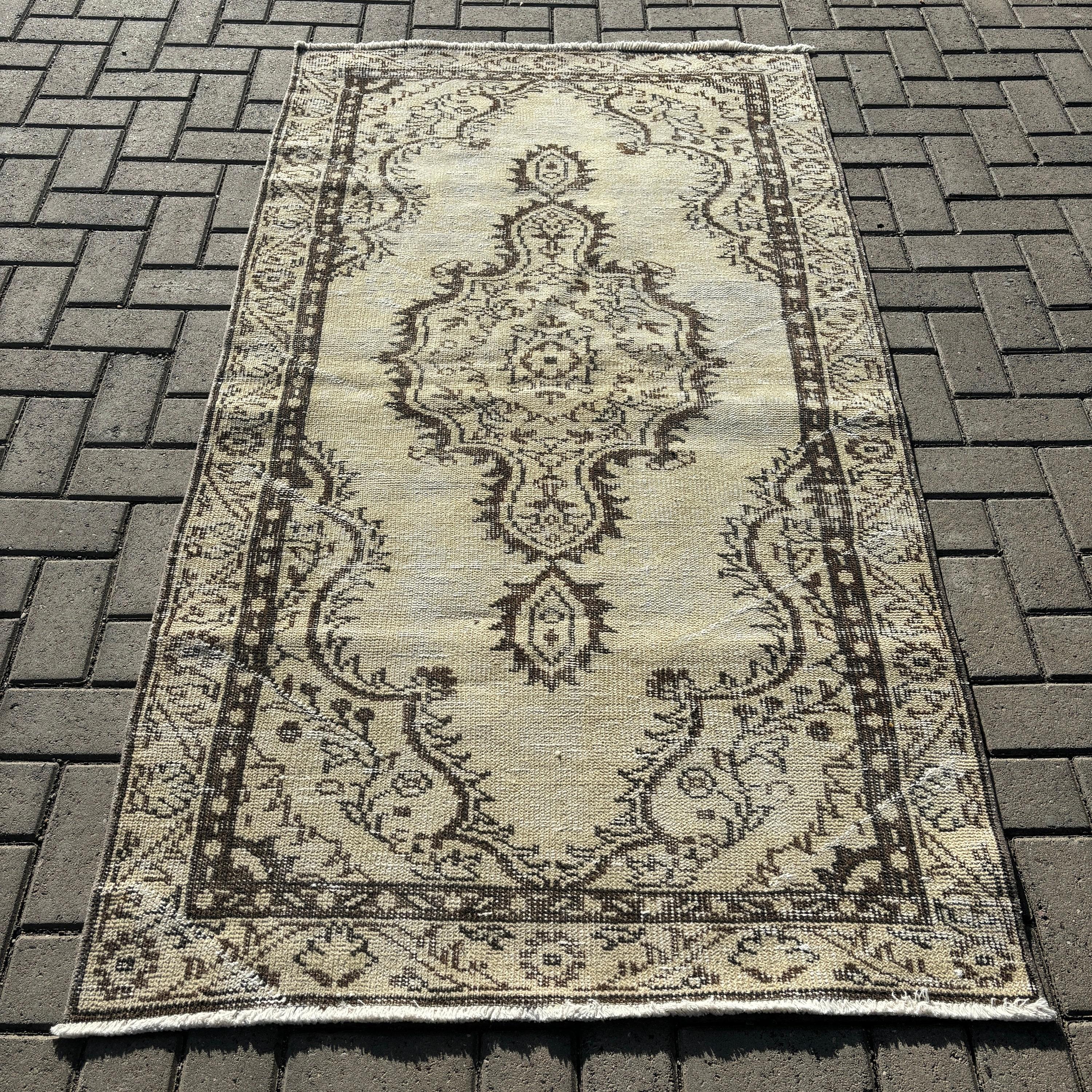 Bedroom Rugs, 3.5x6.2 ft Accent Rugs, Beige Modern Rugs, Vintage Rugs, Rugs for Nursery, Turkish Rugs, Neutral Rugs, Statement Rugs