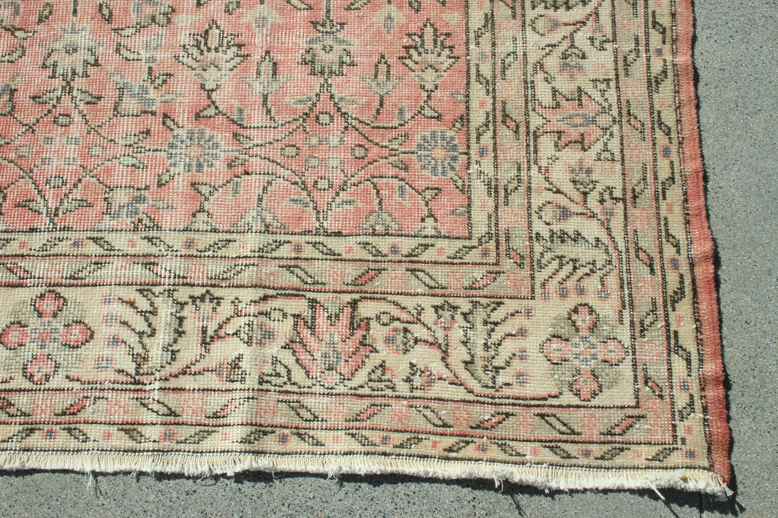 Vintage Halılar, Modern Halılar, 7.2x10.5 ft Büyük Boy Halılar, Pembe Modern Halılar, Büyük Boy Türk Halısı, Türk Halıları, Salon Halısı, Yer Halıları