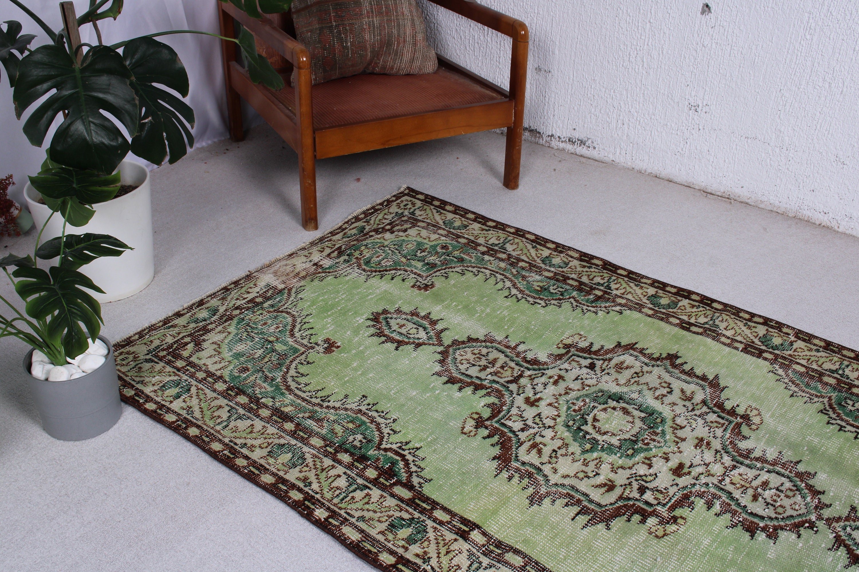 Yatak Odası Halıları, 3.6x6.3 ft Vurgulu Halılar, Dekoratif Halılar, Geometrik Halılar, Türk Halısı, Kahverengi Ev Dekor Halıları, Mutfak Halısı, Vintage Halılar