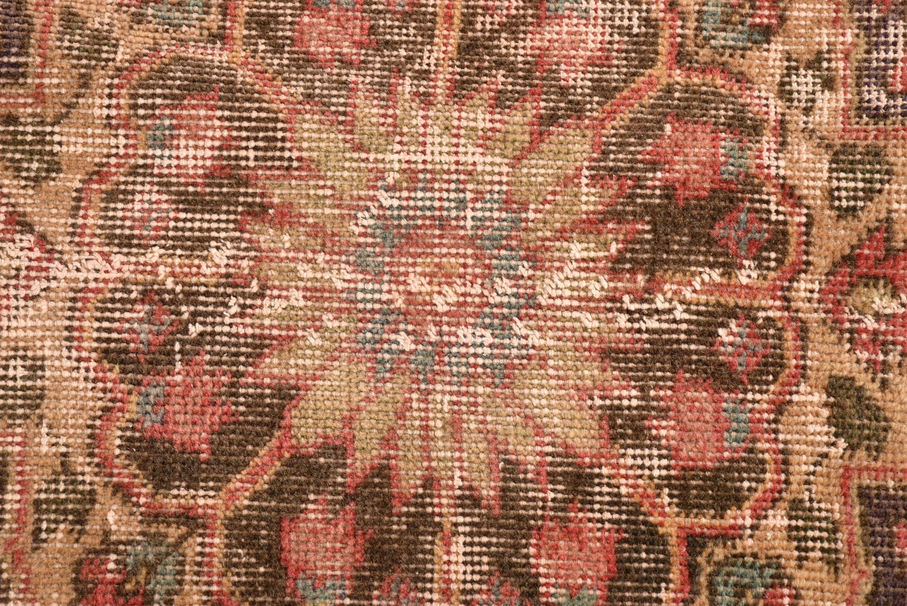 Oushak Halı, Nötr Halı, Kırmızı 4.2x10.3 ft Büyük Halılar, Vintage Halılar, Büyük Oushak Halısı, Ofis Halısı, Yatak Odası Halıları, Türk Halısı