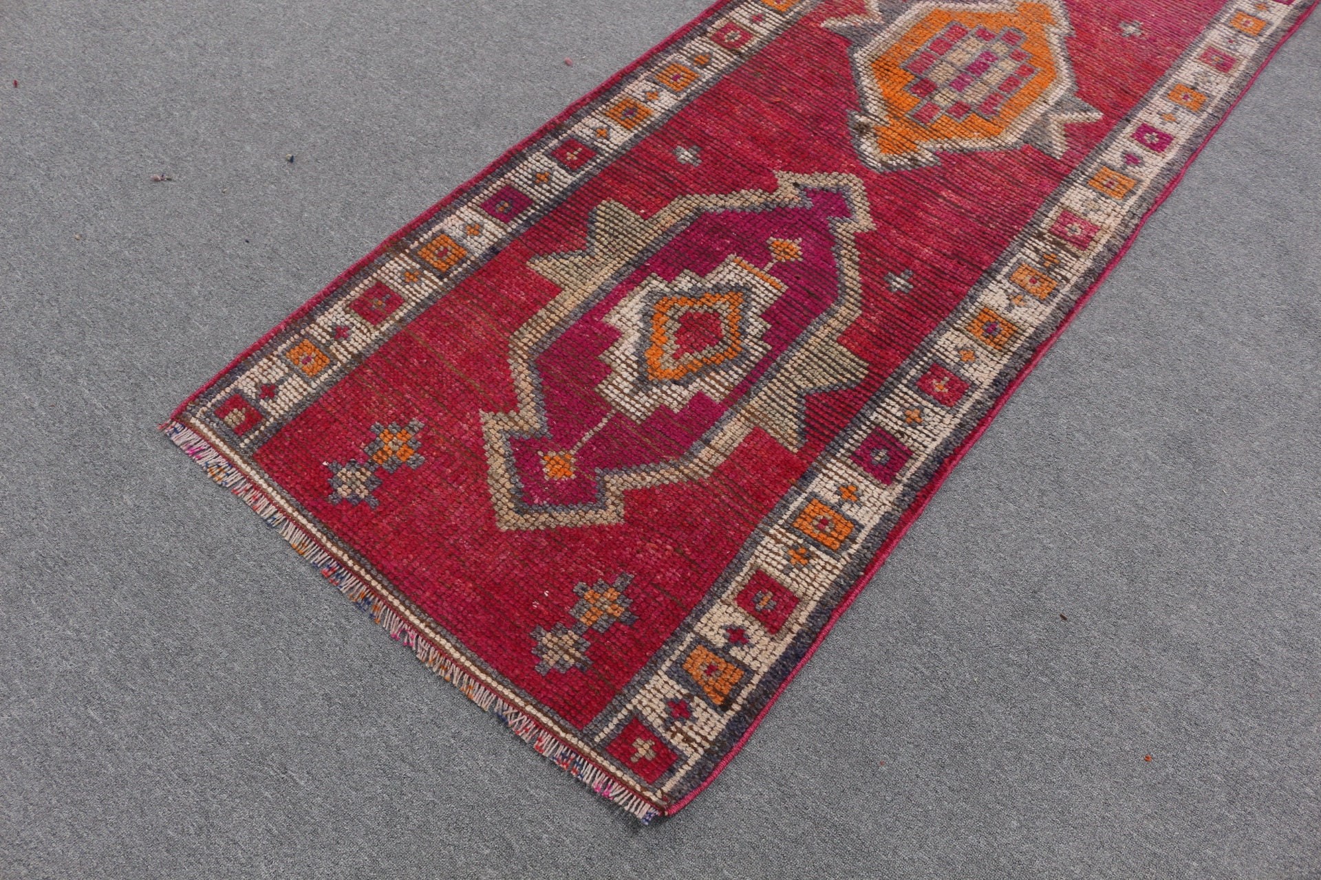 2.8x8.4 ft Runner Rug, Purple Oriental Rug, Home Decor Rug, Rugs for Runner, Turkish Rug, Vintage Rugs, Pale Rug, Kitchen Rugs, Bedroom Rug