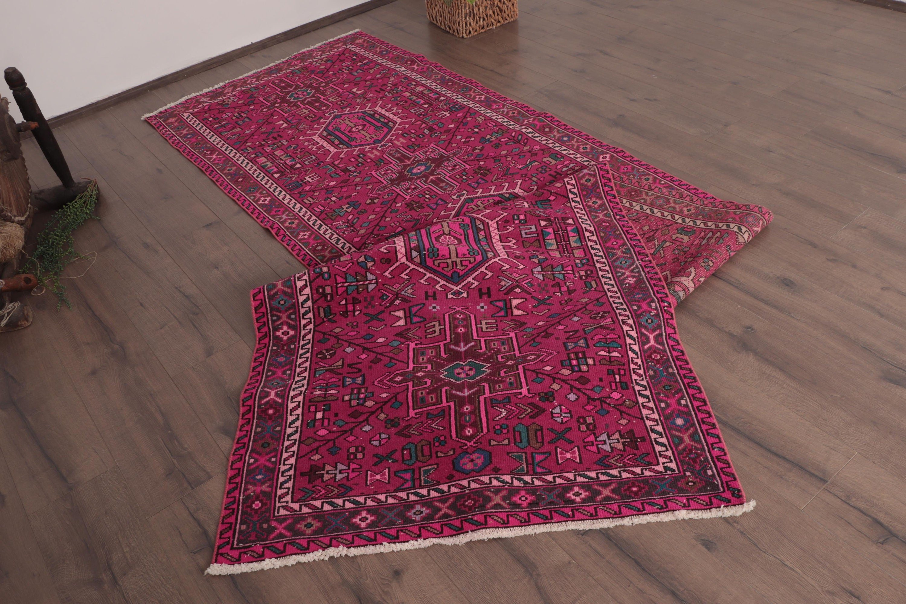 3.3x12.5 ft Runner Halı, Boho Halı, Uzun Runner Halıları, Pembe Fas Halıları, Koridor Halısı, Türk Halıları, Antika Halı, Vintage Halı, Yatak Odası Halıları