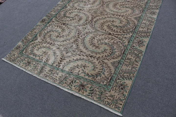 Salon Halısı, Antika Halı, Yatak Odası Halısı, Bej Mutfak Halısı, Oturma Odası Halıları, Türk Halısı, 5.4x9.6 ft Büyük Halı, Oushak Halıları, Vintage Halı