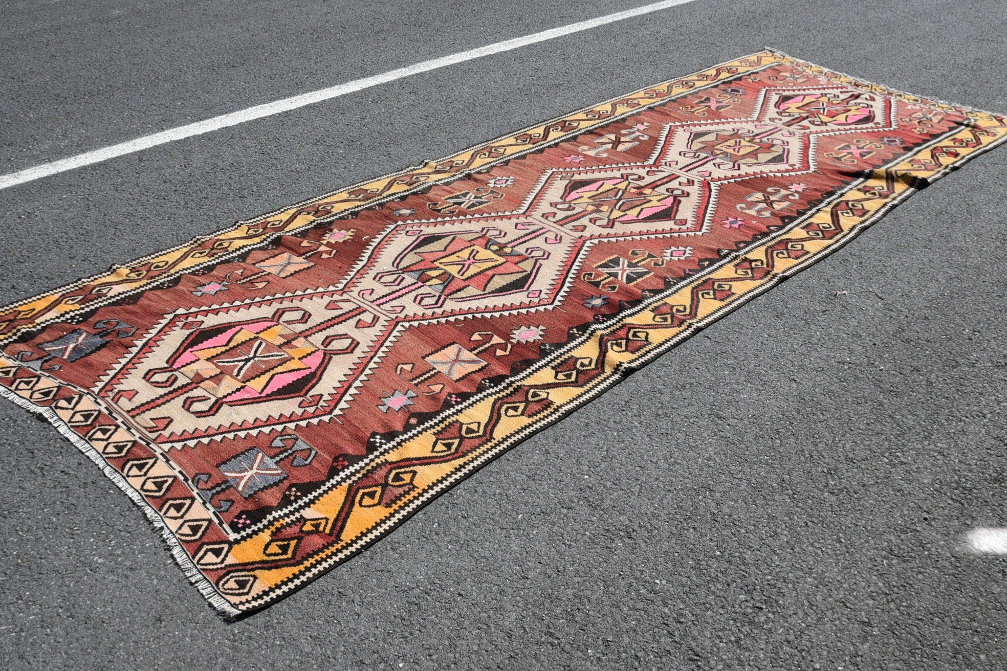 Oryantal Halılar, Vintage Halı, Kilim, 5.2x14.1 ft Yolluk Halıları, Koridor Halısı, Bohem Halısı, Havalı Halılar, Türk Halısı, Koridor Halıları, Kabile Halısı