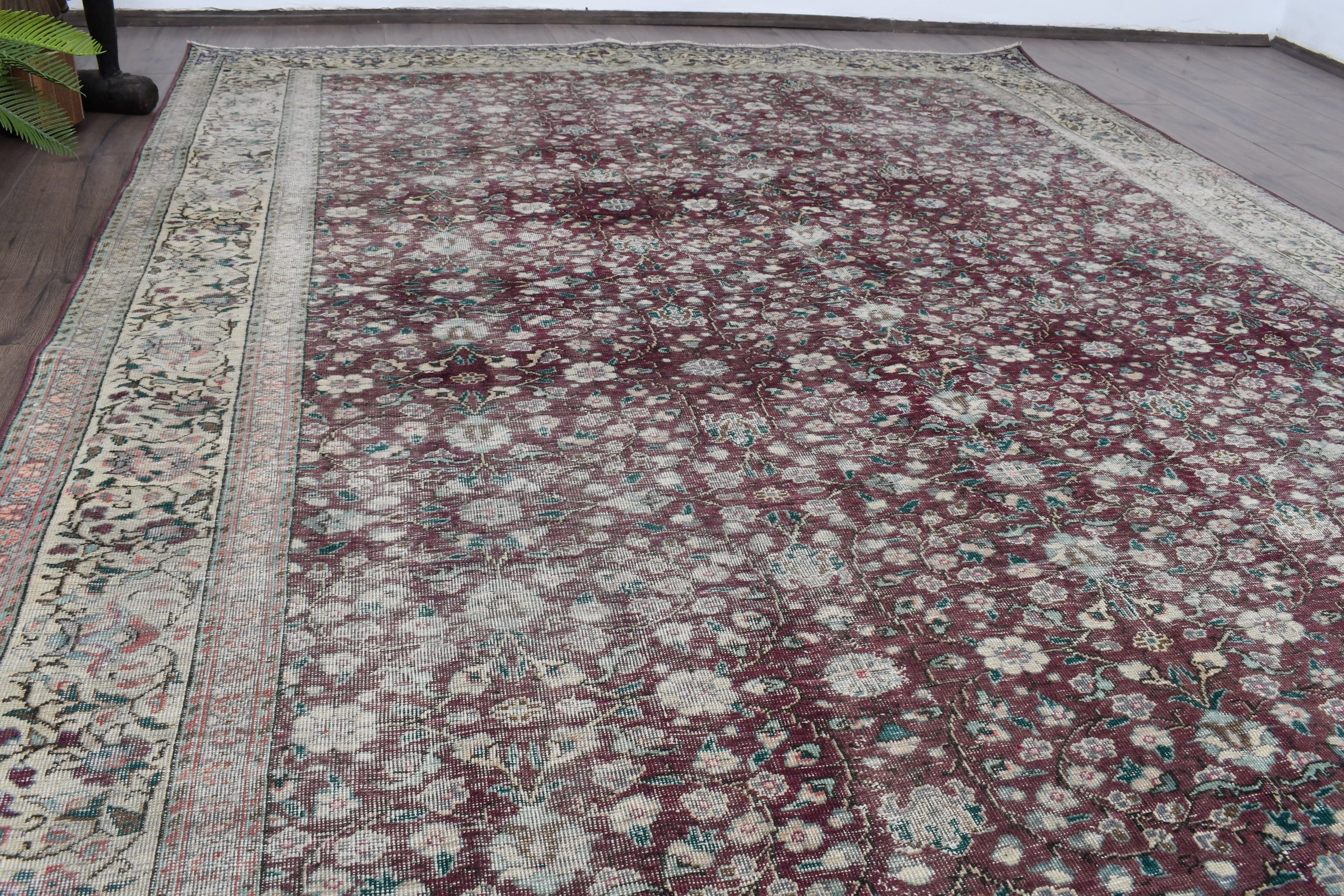 Vintage Rug, Bedroom Rugs, Purple Antique Rugs, Floor Rug, Living Room Rug, Turkish Rugs, Boho Rugs, Dining Room Rug, 6.4x9.3 ft Large Rug