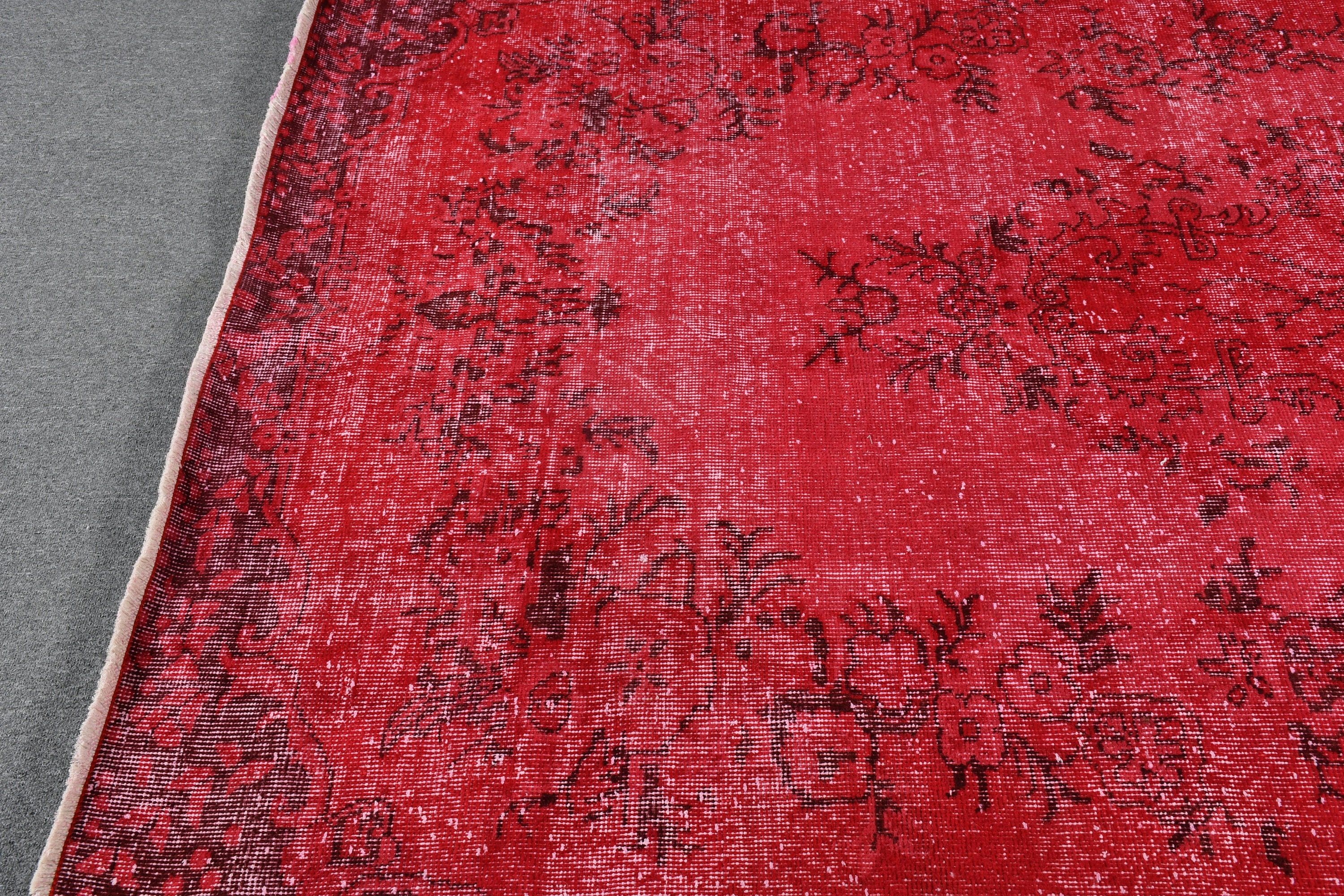 Rugs for Salon, Dining Room Rug, 6.2x9.1 ft Large Rug, Wool Rugs, Cool Rug, Large Area Rug Rugs, Vintage Rug, Red Bedroom Rug, Turkish Rugs