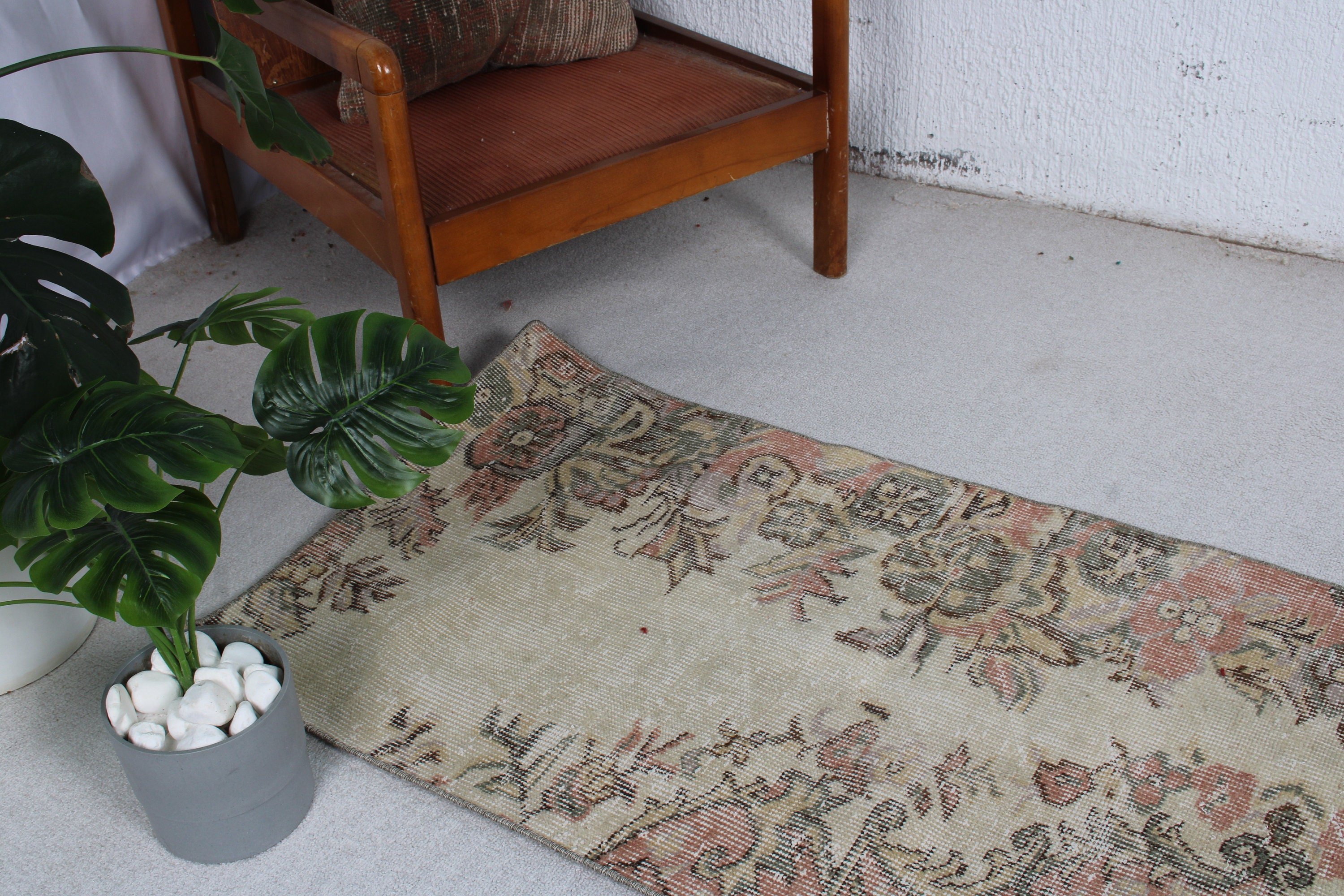 Fas Halıları, 2.2x4.5 ft Küçük Halılar, Türk Halıları, Paspas Halıları, Küçük Boho Halıları, Nötr Halı, Aztek Halısı, Vintage Halılar, Kahverengi Modern Halılar