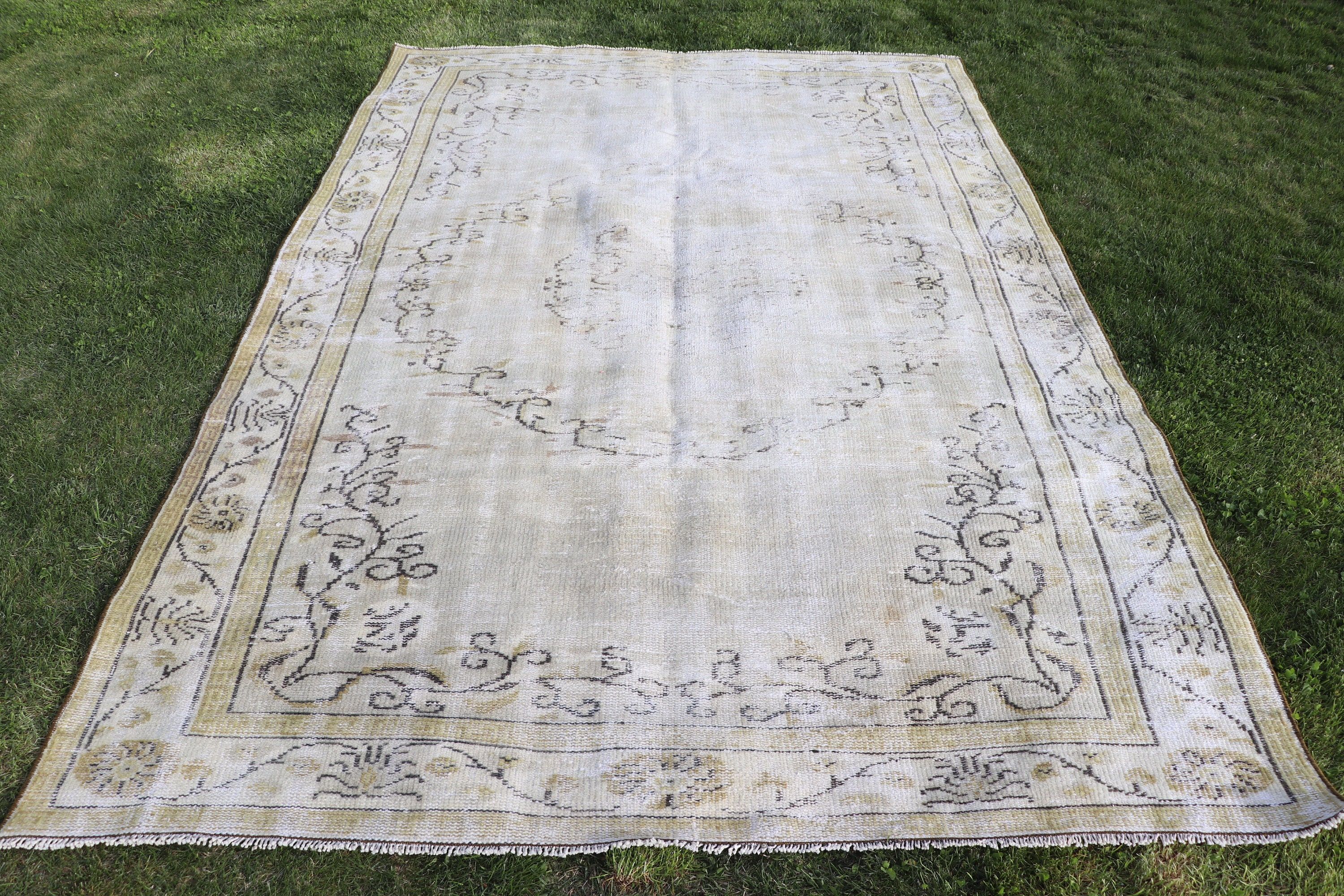 Turkish Rugs, Bedroom Rugs, Beige Flatweave Rugs, Modern Rug, Living Room Rugs, 5.9x8.7 ft Large Rugs, Vintage Rug, Boho Rugs