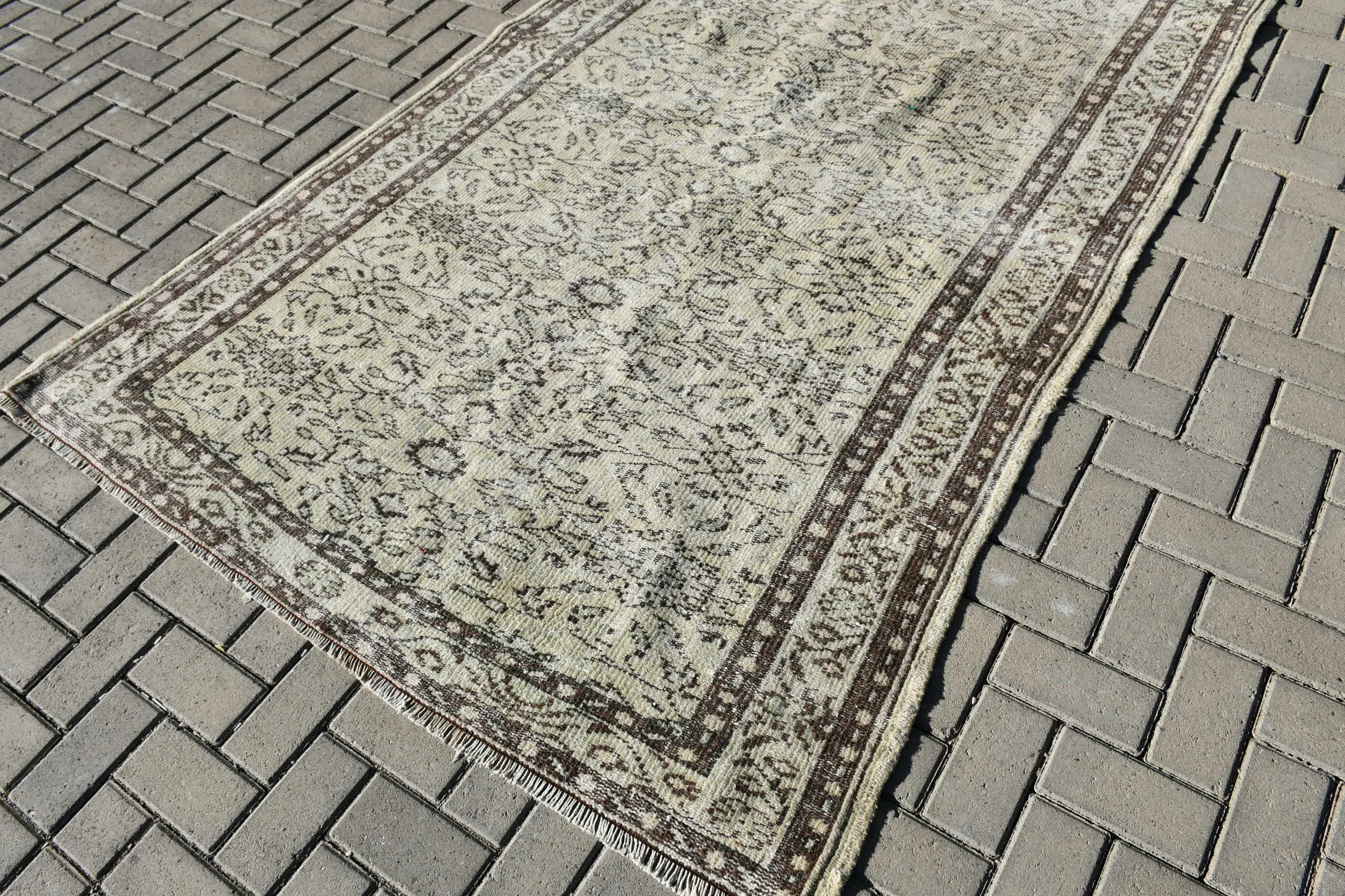 Turkish Rug, Cool Rug, Dining Room Rug, Art Rug, Vintage Rugs, Salon Rug, Floor Rug, Beige Moroccan Rug, 5x8.8 ft Large Rug, Rugs for Salon