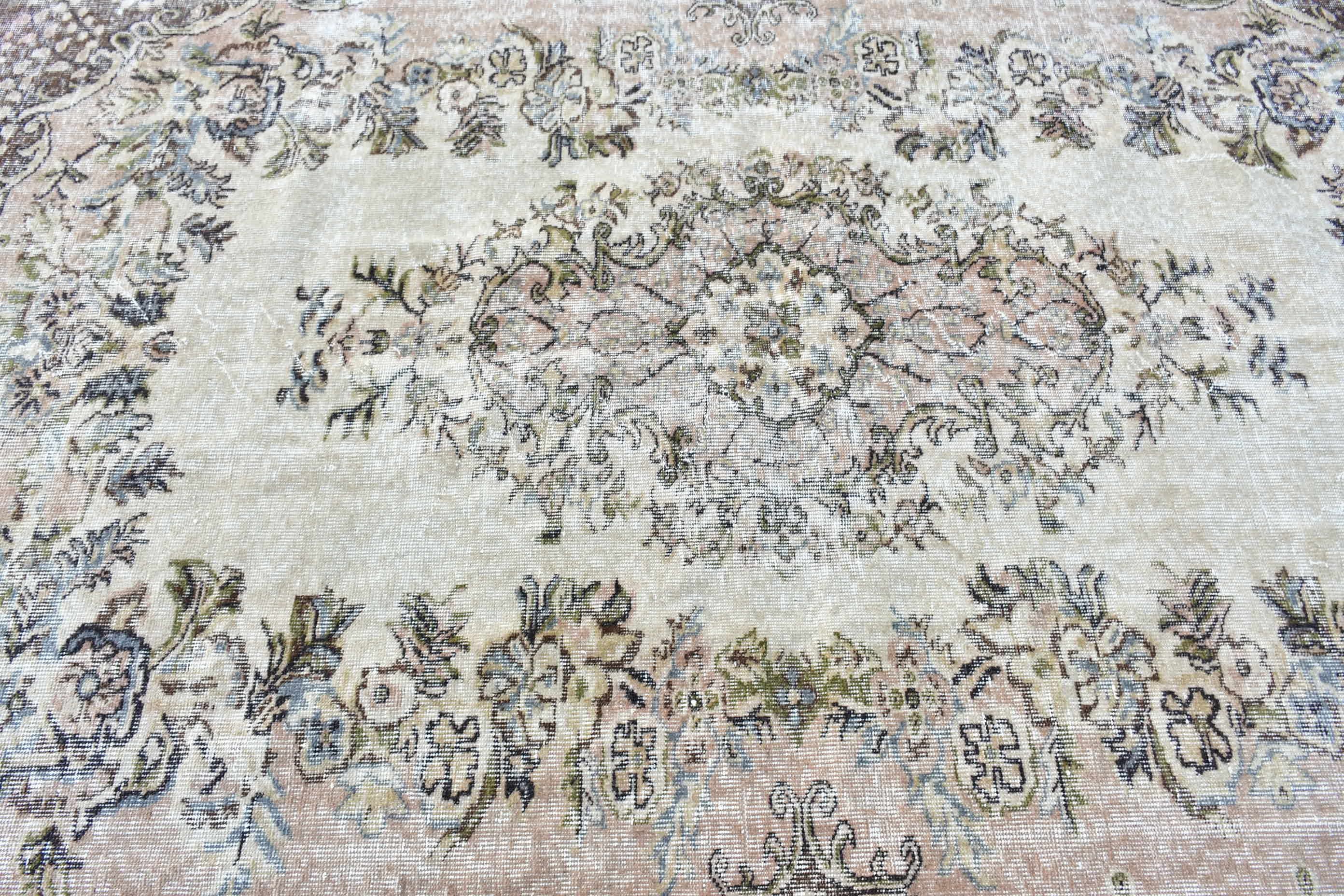 Dining Room Rug, Turkish Rug, 5.4x9.1 ft Large Rug, Salon Rugs, Vintage Rug, Vintage Decor Rug, Beige Wool Rugs, Antique Rug, Oriental Rug