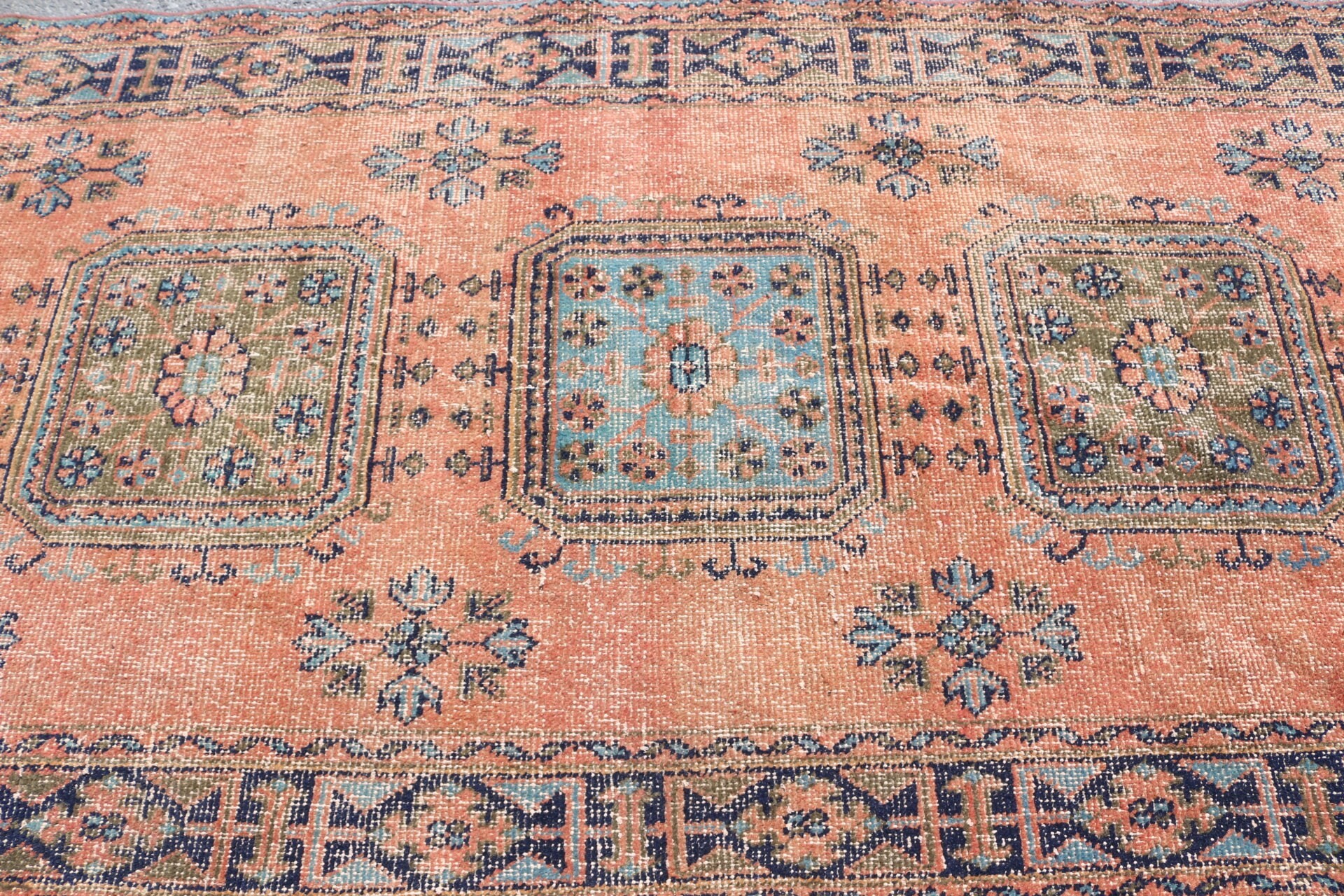 Anadolu Halısı, Koridor Halısı, Vintage Halı, Turuncu Oryantal Halılar, Türk Halısı, 4.2x11.3 ft Runner Halısı, Merdiven Halısı, Oushak Halısı, Özel Halı