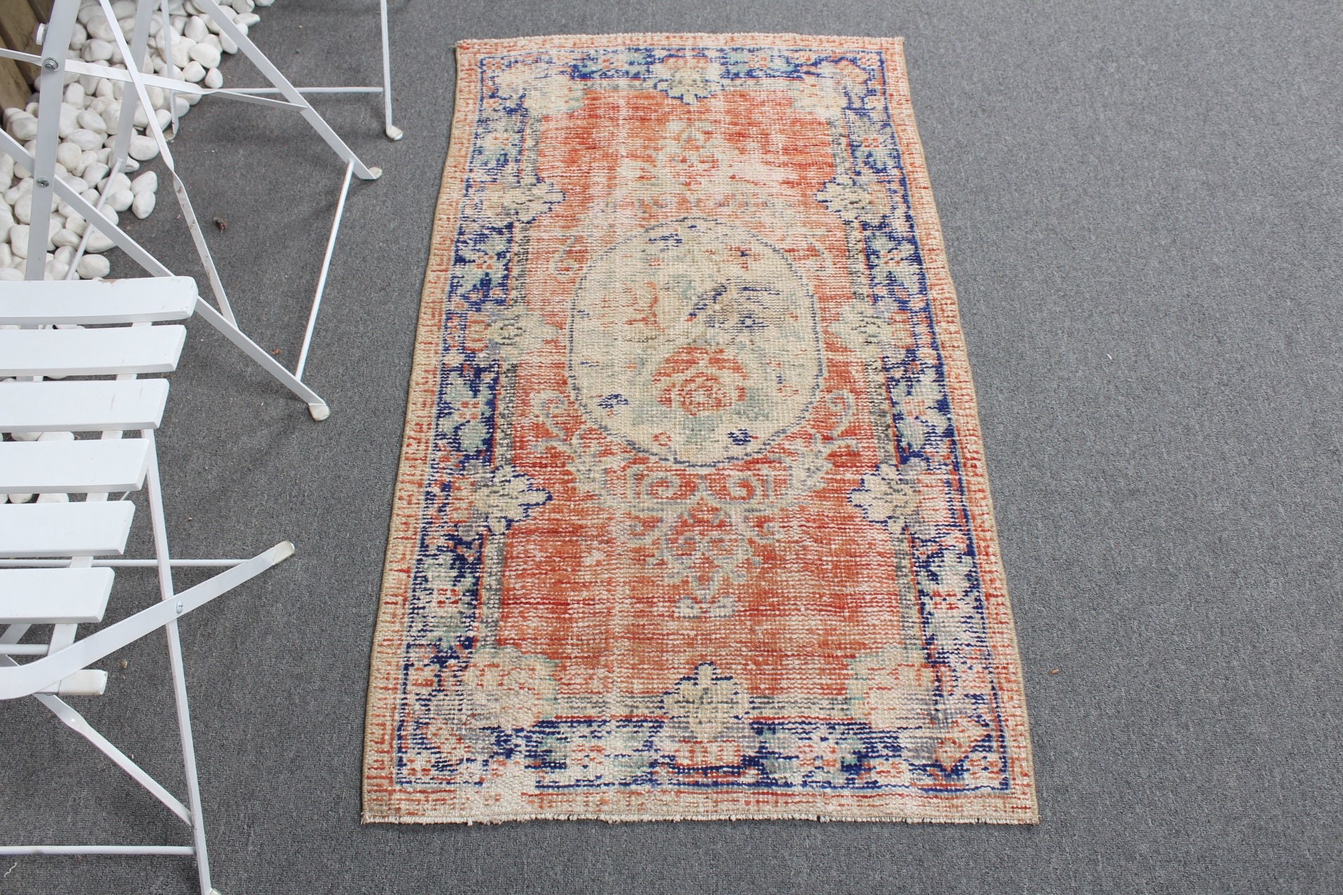 Vintage Halı, Türk Halısı, Ev Dekorasyonu Halısı, Yer Halısı, Otantik Halı, Kırmızı Oushak Halıları, 2.4x4.3 ft Küçük Halılar, Giriş Halısı, Duvara Asılı Halı