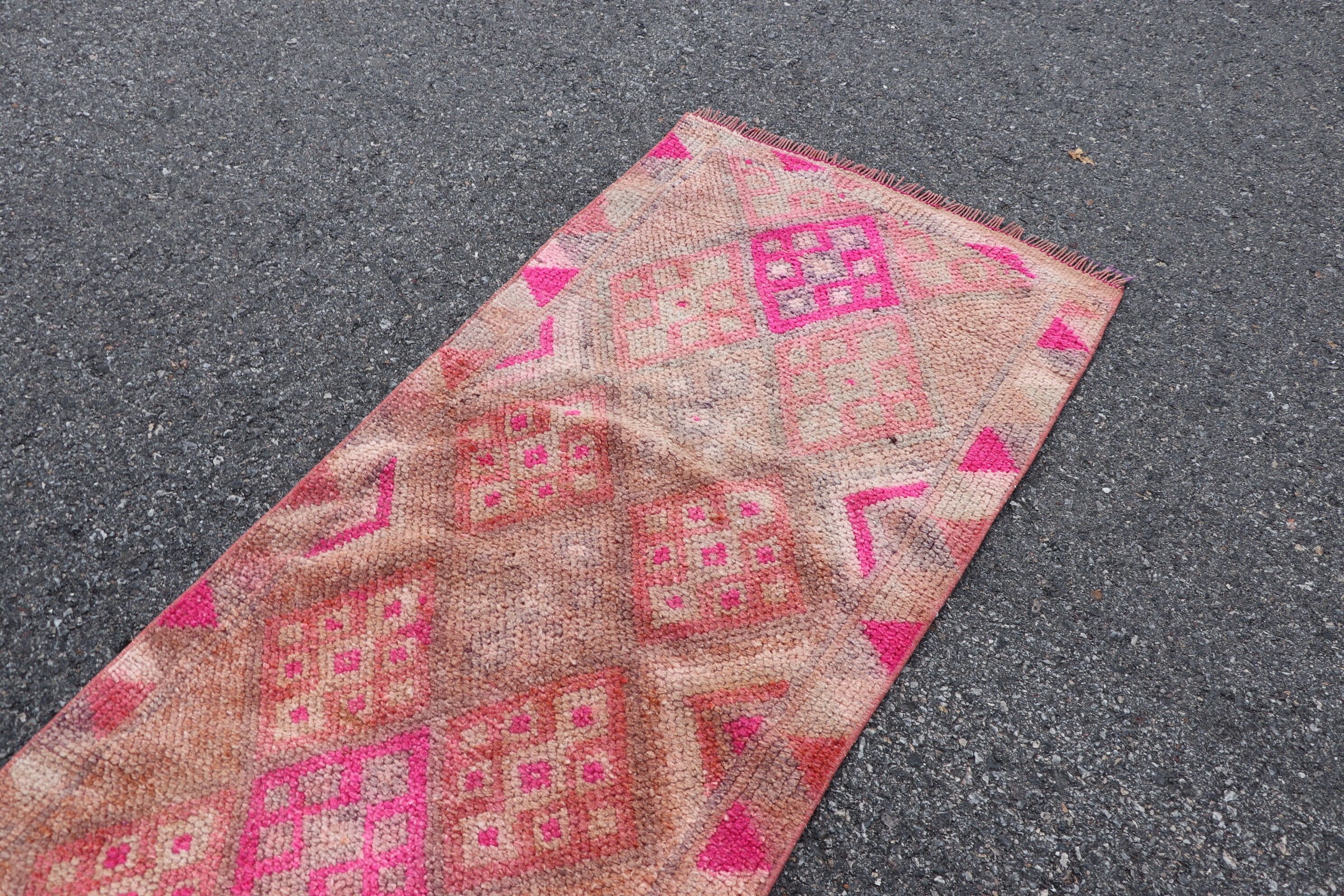 Rugs for Hallway, Wool Rug, Corridor Rug, 2.5x12.8 ft Runner Rug, Beige Cool Rug, Oriental Rugs, Vintage Rug, Turkish Rug, Hallway Rug