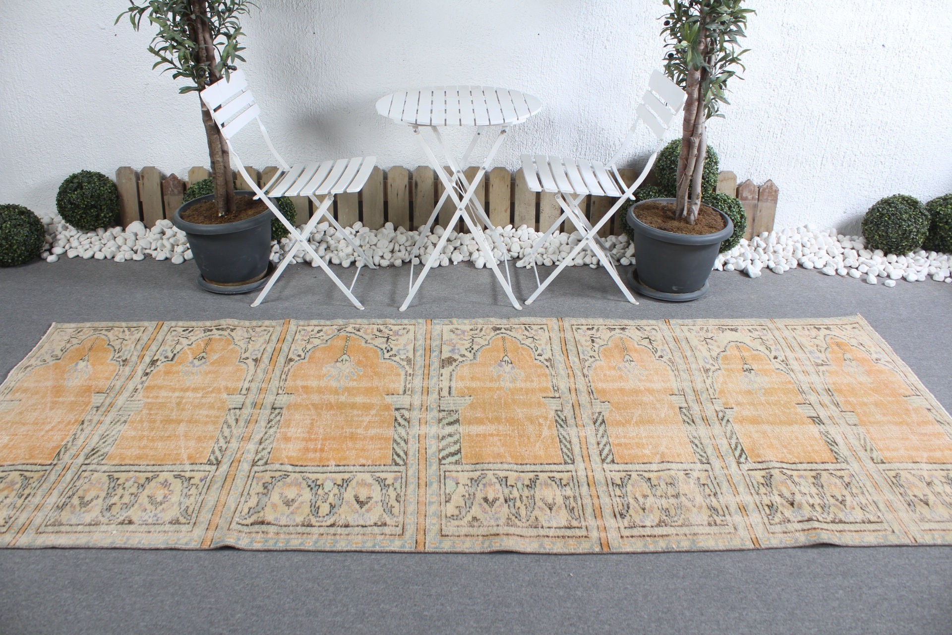 Mutfak Halıları, Turuncu Oryantal Halı, Türk Halısı, Merdiven Halısı, 3,9x9,9 ft Runner Halısı, Ev Dekor Halısı, Eski Halılar, Yer Halısı, Vintage Halı