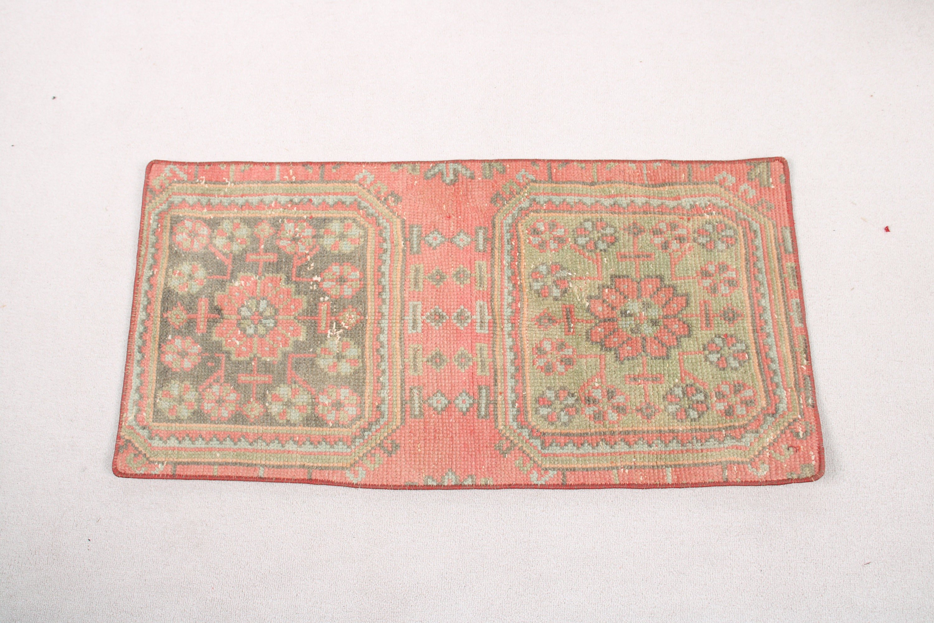 Yün Halı, Pembe Ev Dekor Halısı, Banyo Halıları, Türk Halıları, Çocuk Halısı, Nötr Halı, 1.6x3.3 ft Küçük Halı, Paspas Halısı, Vintage Halı