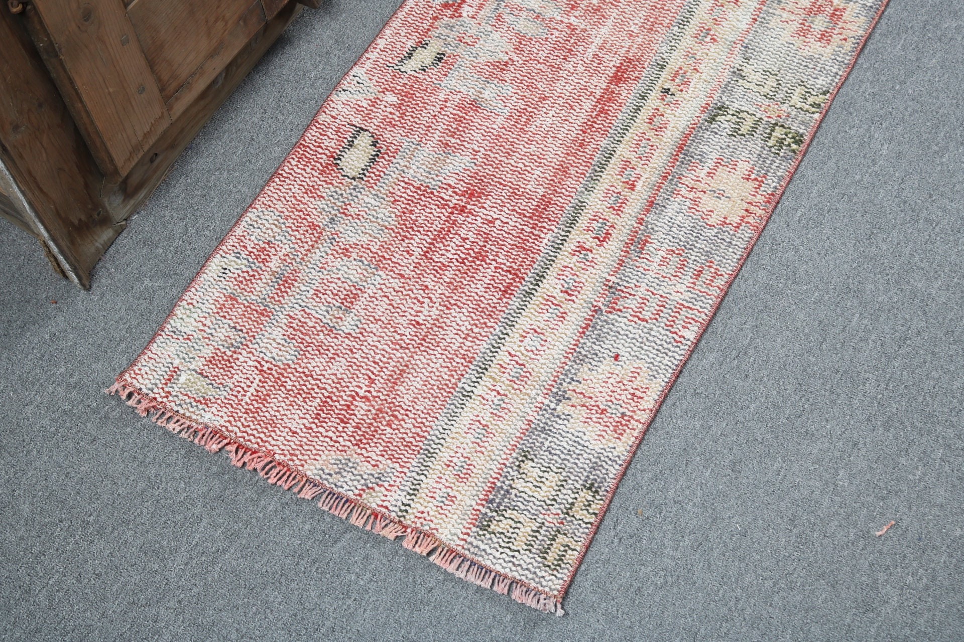 Kitchen Rug, Small Vintage Rugs, Turkish Rug, Vintage Rug, Anatolian Rug, 1.6x3.1 ft Small Rug, Wool Rug, Outdoor Rugs, Red Flatweave Rug