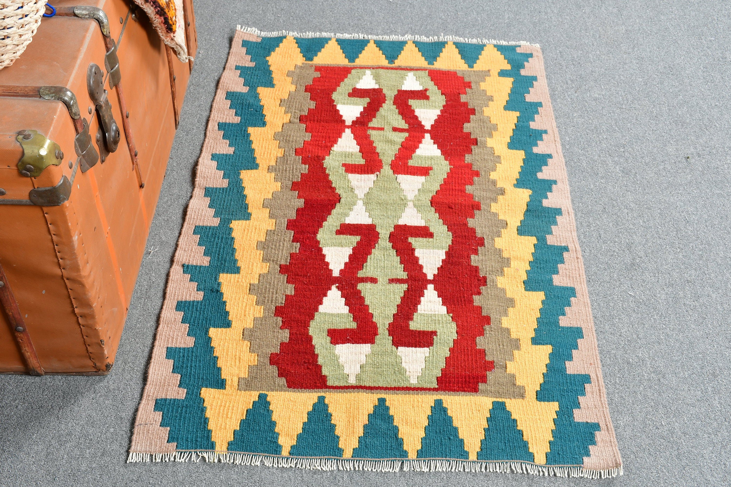 Giriş Halıları, Vintage Halı, Mutfak Halıları, Çocuk Halısı, Kilim, 2,5x3,9 ft Küçük Halılar, Yatak Odası Halısı, Gökkuşağı Soğuk Halı, Türk Halısı, Yün Halı