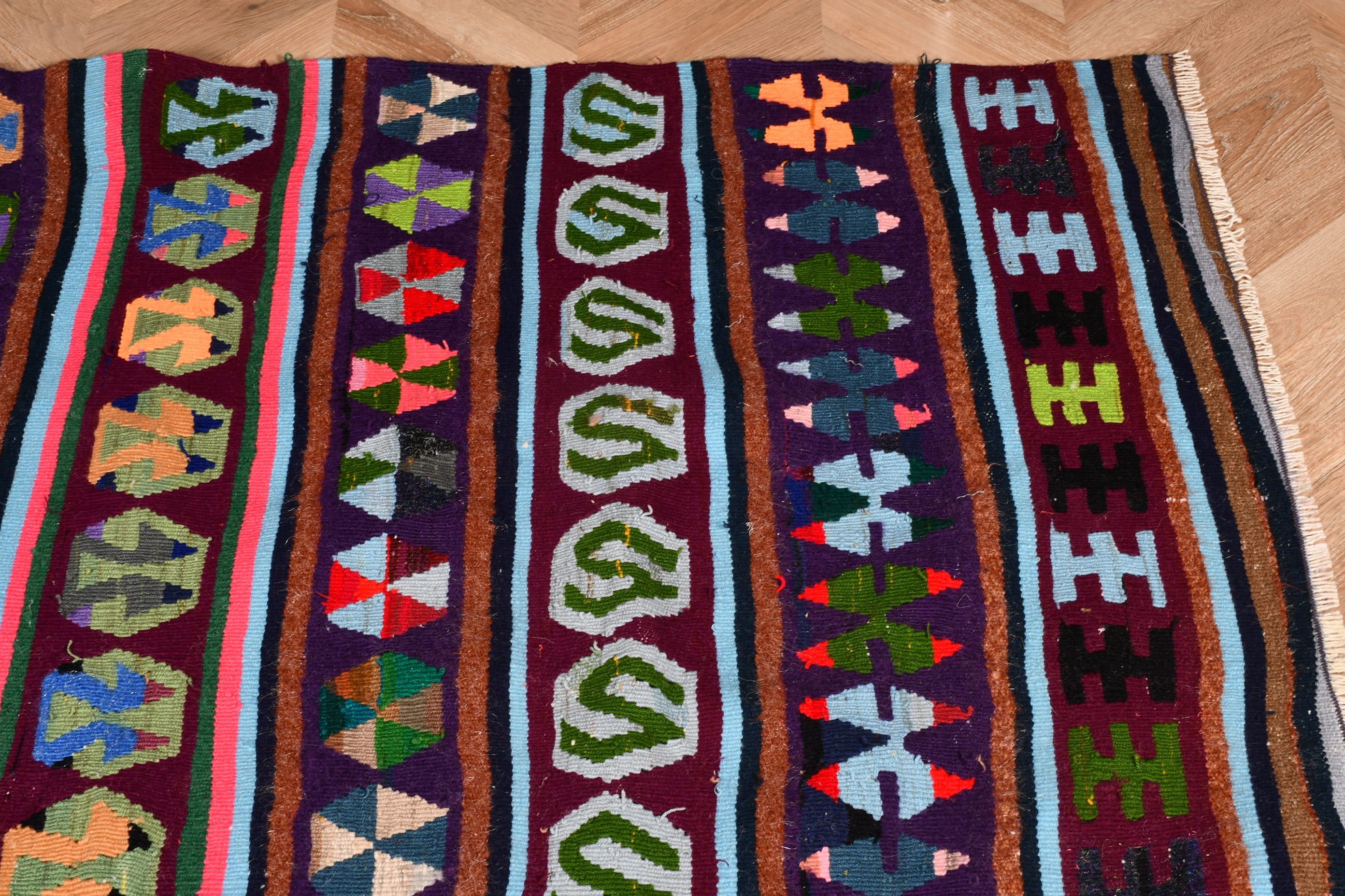 Giriş Halısı, Türk Halısı, Oryantal Halılar, Giriş Halıları, 3,1x6 ft Aksan Halıları, Mor Yatak Odası Halısı, Kilim, Vintage Halı, Eski Halılar