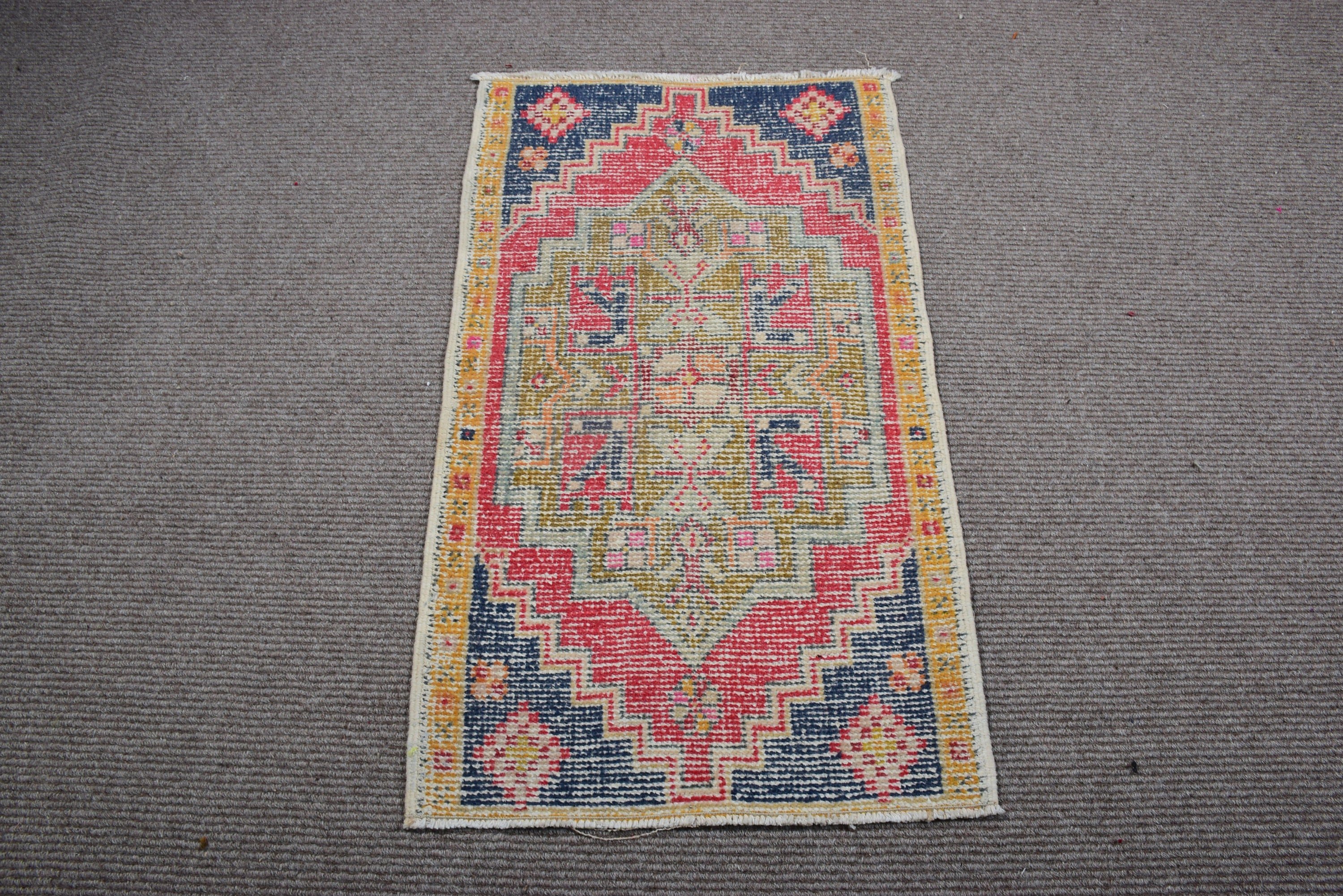 Küçük Alan Halısı, Yün Banyo Paspası Halısı, 1.9x3.2 ft Küçük Halılar, Türk Halıları, Lüks Halı, Vintage Halılar, Mavi Oryantal Halı, Kapı Paspası Halısı, Boho Halısı