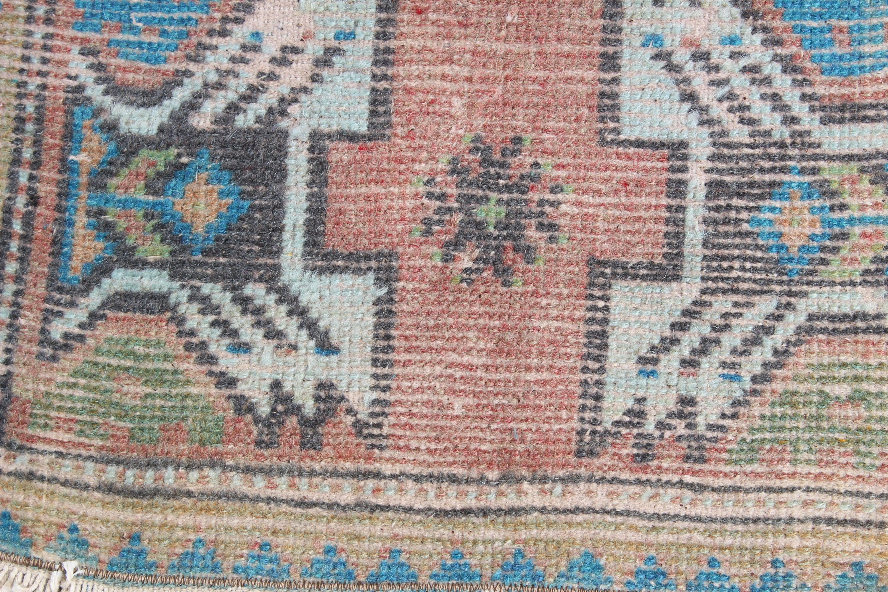 Lüks Halılar, 1.4x3.1 ft Küçük Halılar, Türk Halıları, Kahverengi Fas Halısı, Duvara Asılı Halılar, Geometrik Halılar, Banyo Halıları, Boho Halıları, Vintage Halılar