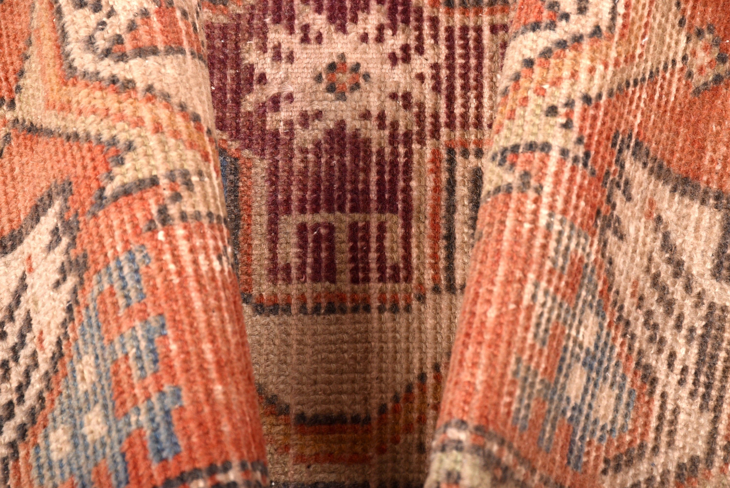 Modern Rug, Bohemian Rug, Bedroom Rugs, Turkish Rug, Vintage Rugs, 1.5x3 ft Small Rugs, Orange Neutral Rugs, Bathroom Rug, Geometric Rugs