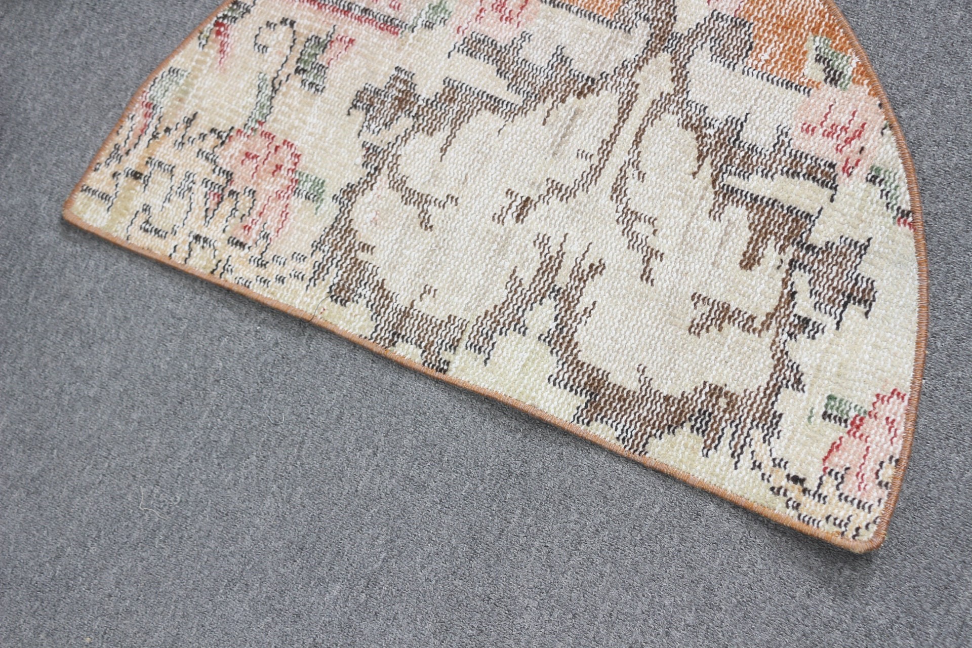 Retro Rugs, Vintage Rugs, 2.5x1.5 ft Small Rug, Door Mat Rugs, Nursery Rug, Home Decor Rug, Kitchen Rug, Beige Oushak Rug, Turkish Rugs