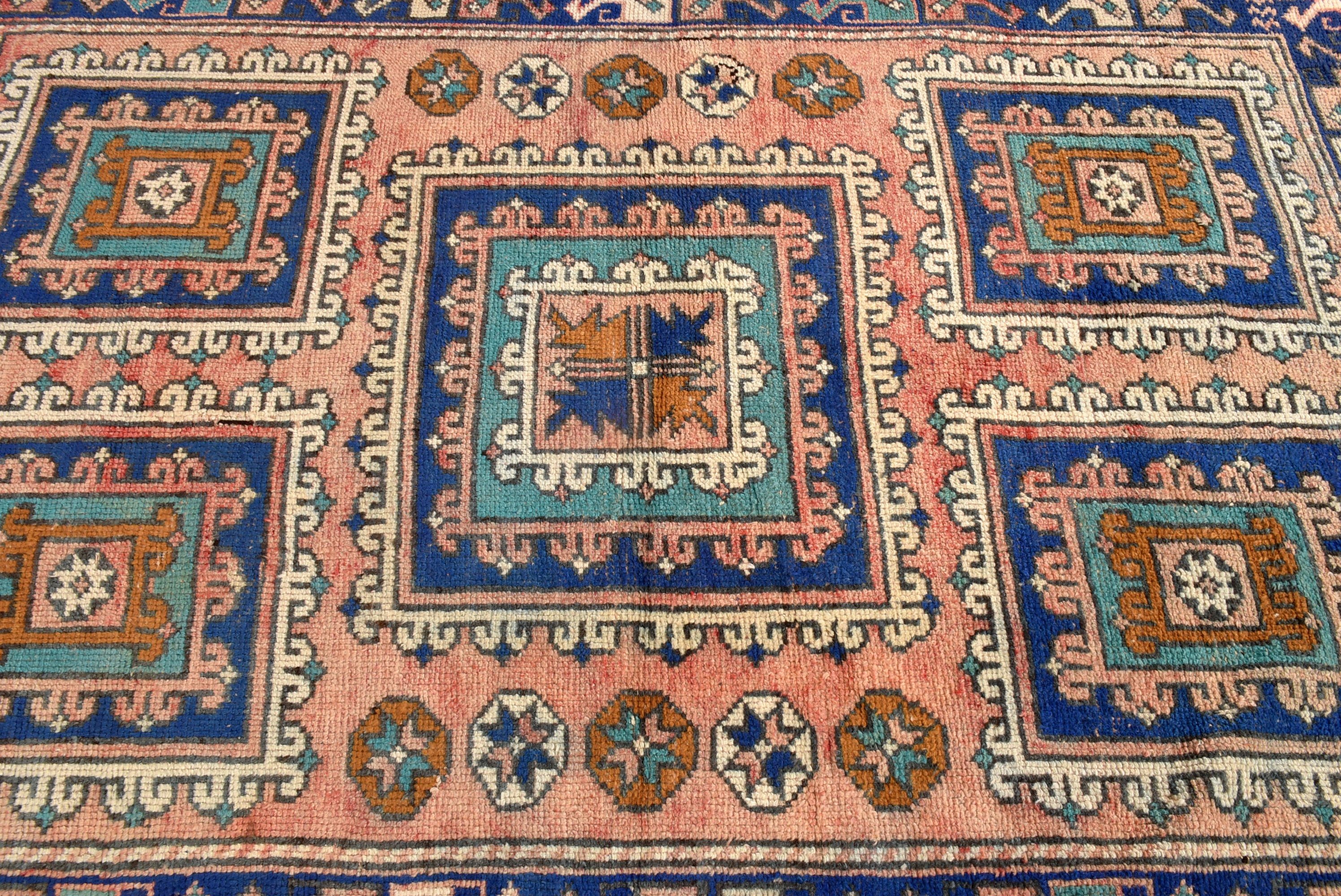 4.5x6 ft Area Rug, Orange Cool Rugs, Living Room Rugs, Rugs for Floor, Bedroom Rugs, Wool Rug, Boho Area Rugs, Vintage Rugs, Turkish Rug