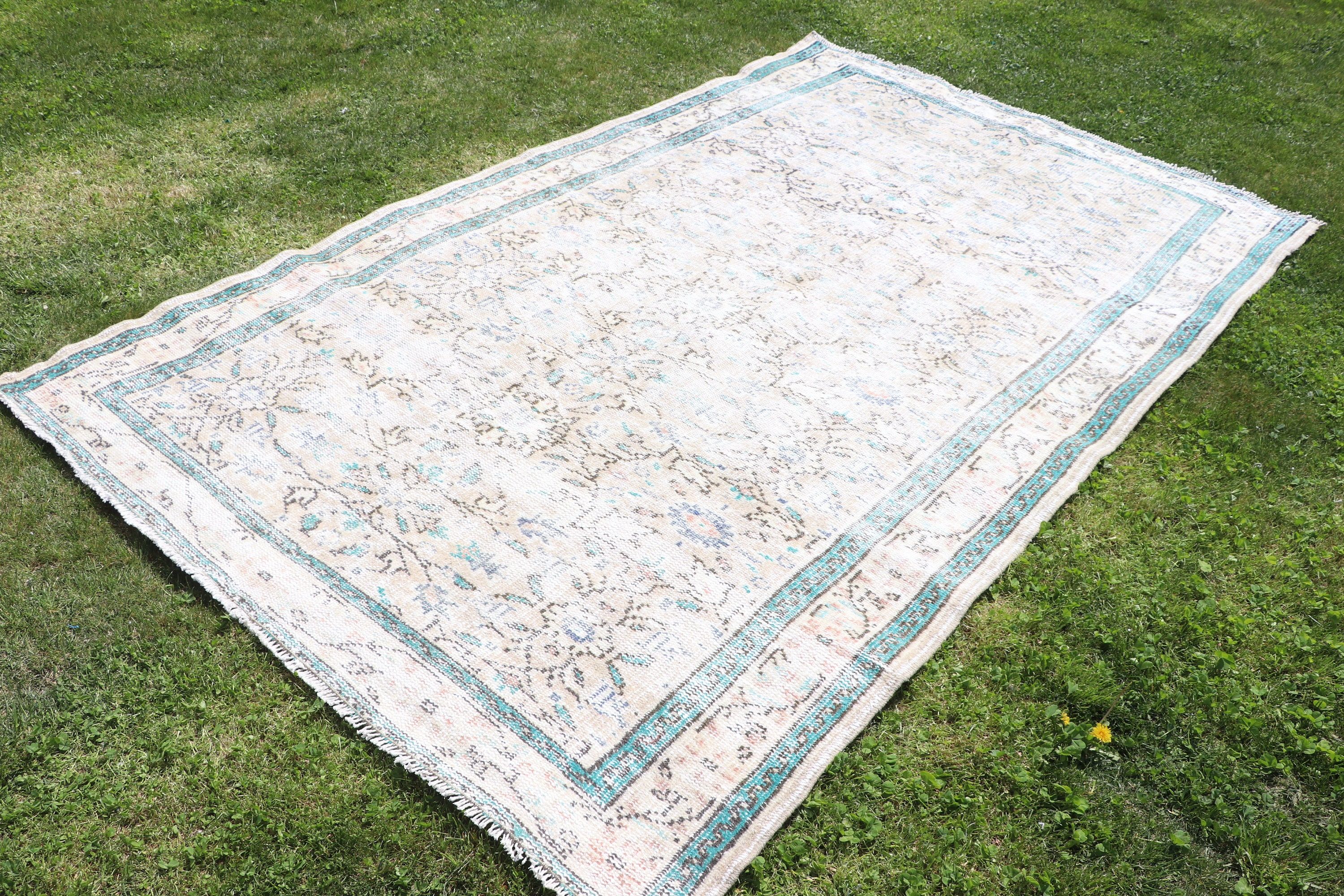 5.3x8.6 ft Büyük Halılar, Vintage Halılar, Büyük Vintage Halılar, Türk Halıları, Lüks Halılar, Bej Oryantal Halılar, Yatak Odası Halıları, Oturma Odası Halıları