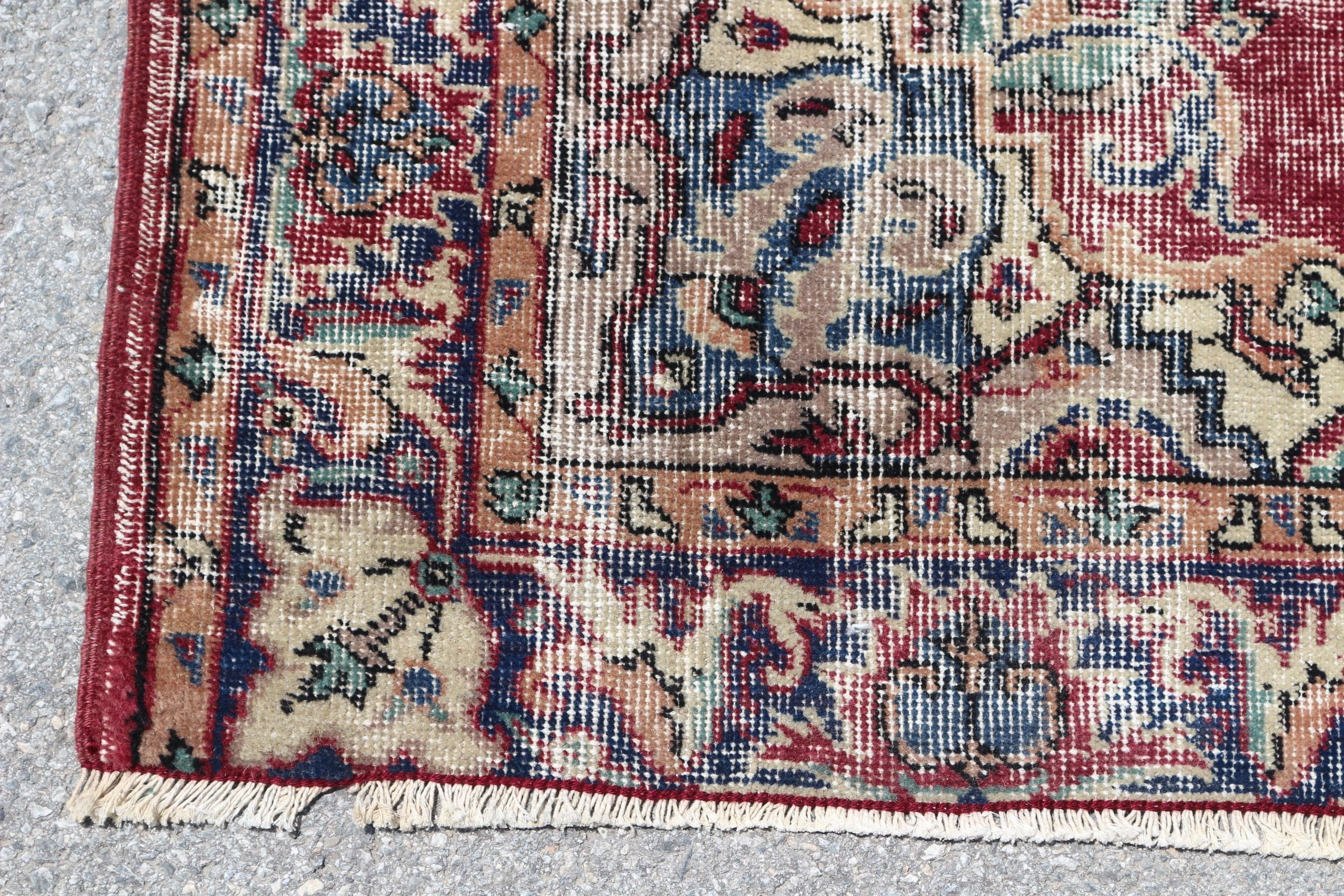 Vintage Dekor Halı, İç Mekan Halısı, Kırmızı Fas Halısı, Yün Halısı, Türk Halısı, Vintage Halı, 3,9x6,7 ft Alan Halısı, Mutfak Halısı, Çocuk Odası Halıları