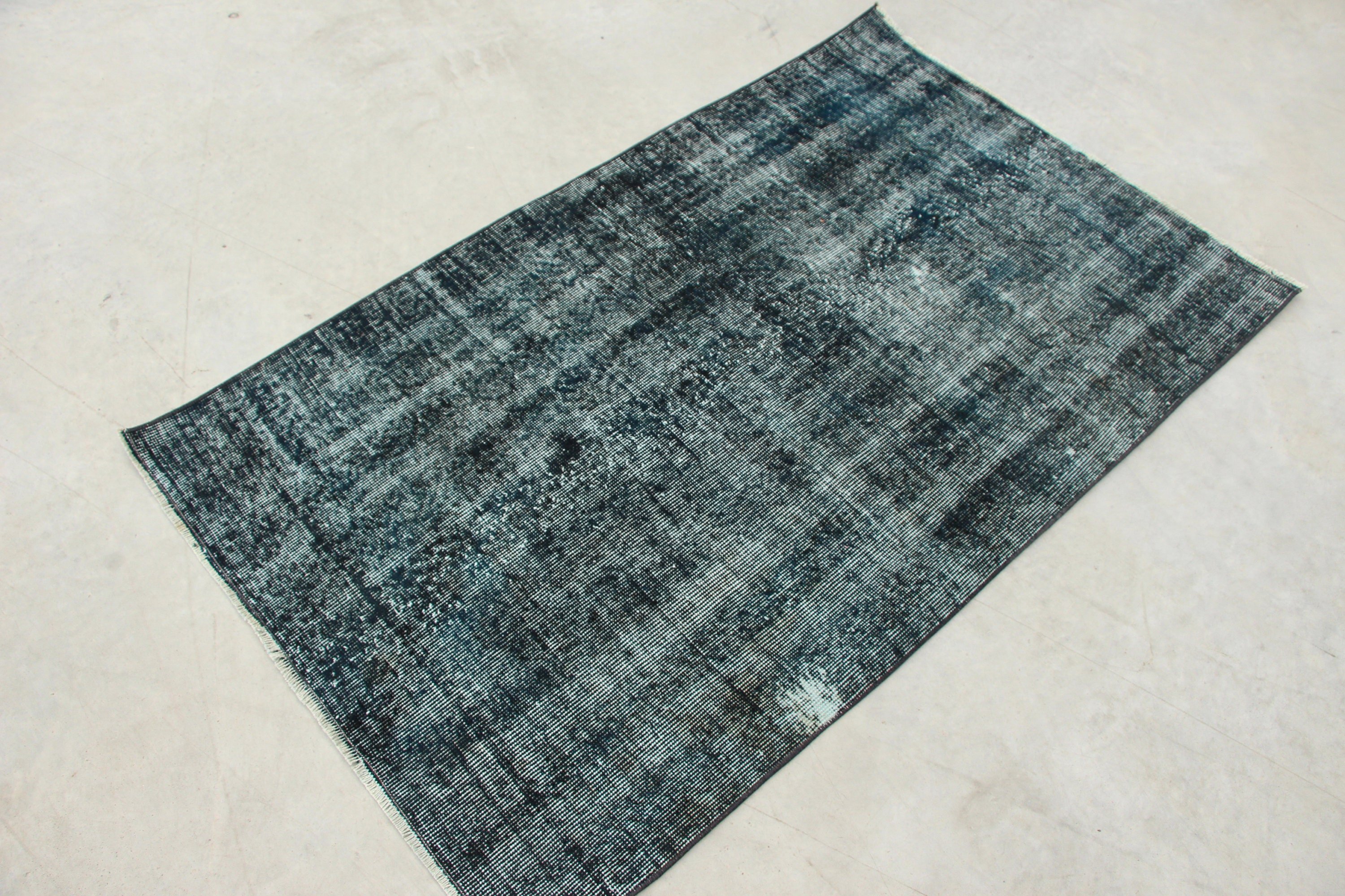 Vintage Rug, Kitchen Rugs, Bath Rug, 3x4.9 ft Small Rugs, Blue Kitchen Rugs, Turkish Rugs, Abstract Rug, Rugs for Entry