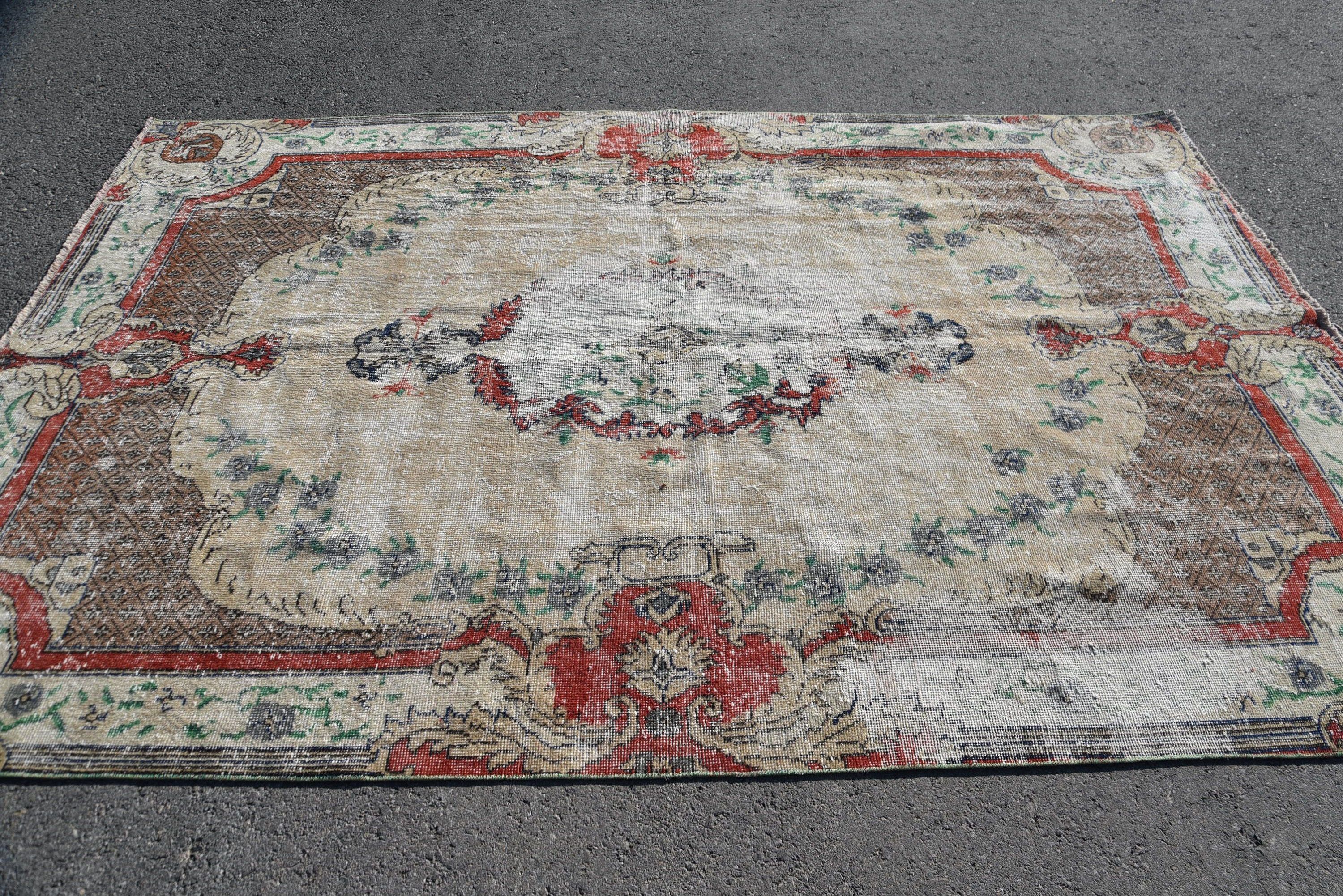 Living Room Rug, Pale Rugs, Turkish Rug, Cool Rug, Bedroom Rug, 6.1x9.2 ft Large Rugs, Kitchen Rug, Vintage Rugs, Rugs for Dining Room