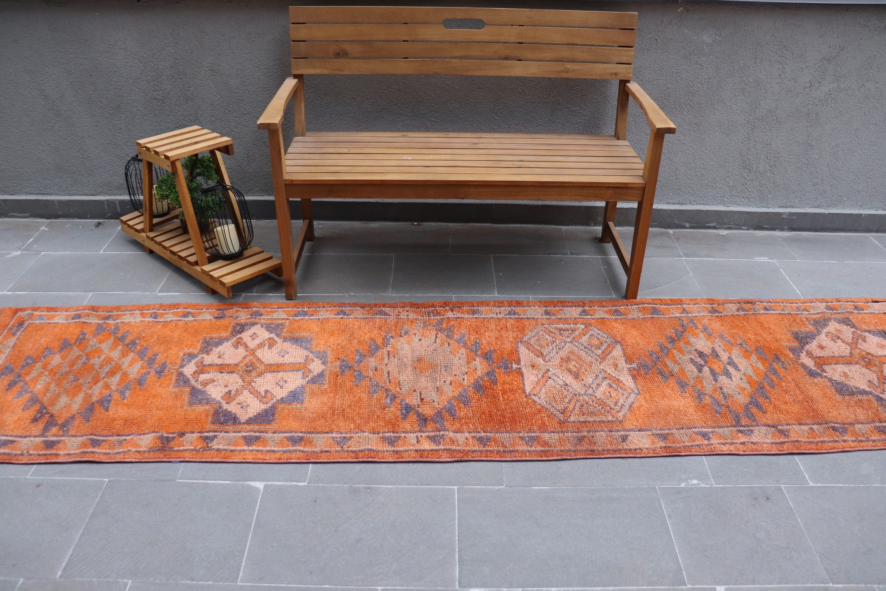 Mutfak Halıları, Vintage Halı, 2.6x11.7 ft Runner Halı, Sanat Halıları, Antika Halı, Runner Halıları, Oryantal Halı, Turuncu Anadolu Halısı, Türk Halıları