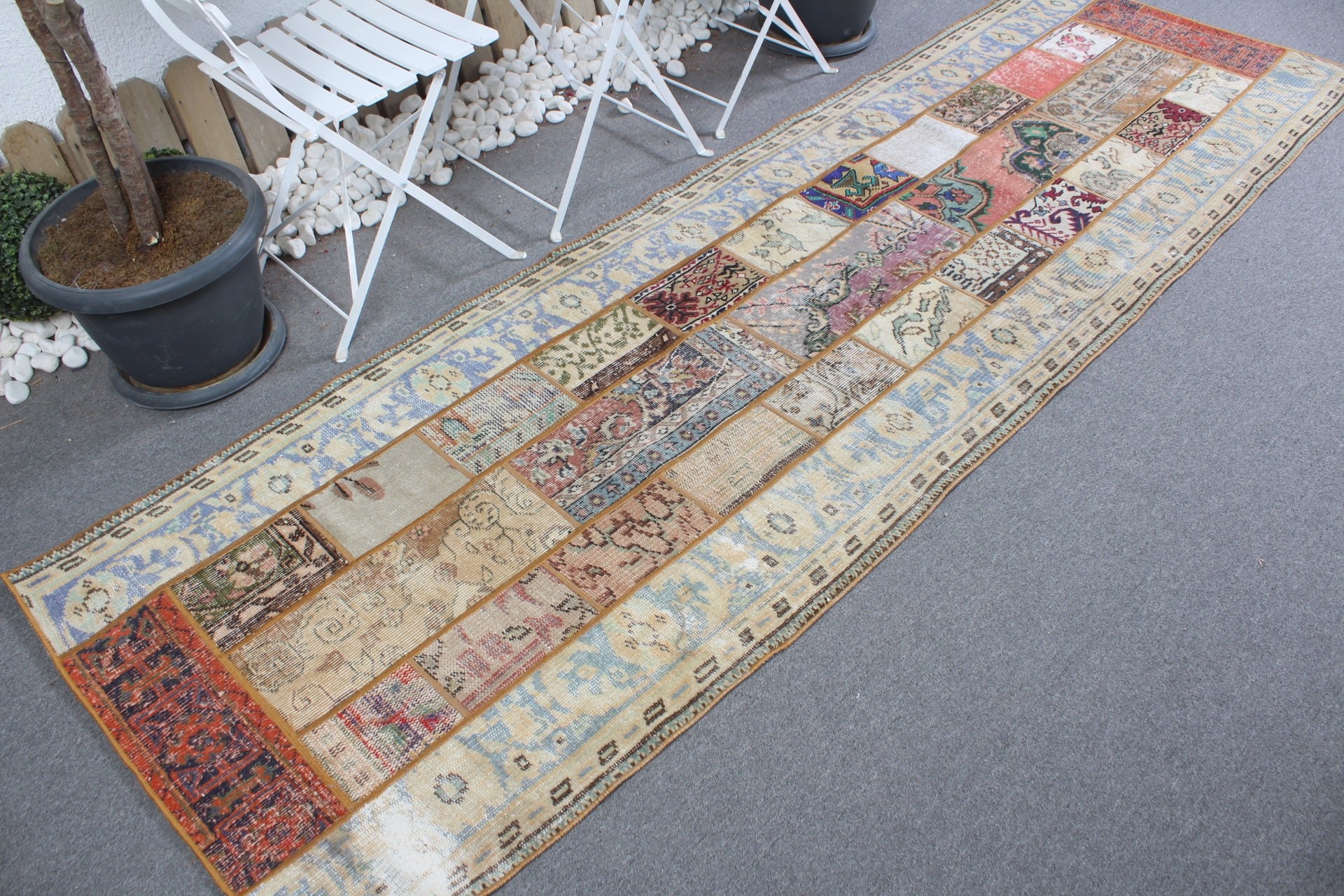 Ev Dekor Halısı, Türk Halısı, Anadolu Halısı, Mutfak Halısı, Vintage Halı, 3.1x9.8 ft Runner Halısı, Runner Halıları, Gökkuşağı Fas Halıları