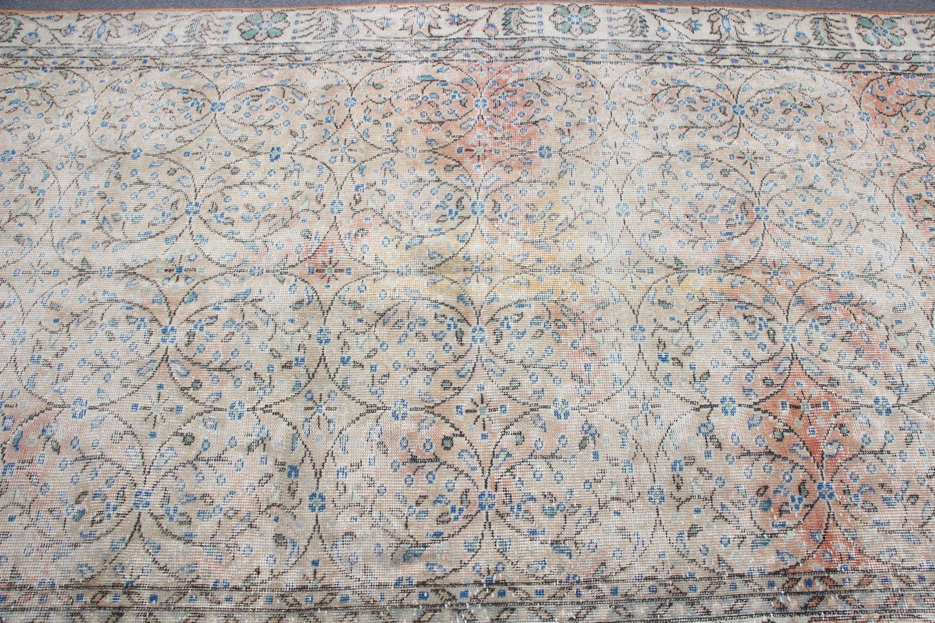 Vintage Halı, Bej Mutfak Halıları, Fas Halısı, Salon Halısı, Harika Halılar, 4,9x8,8 ft Büyük Halı, Sanat Halısı, Türk Halıları, Eski Halı, Oturma Odası Halıları