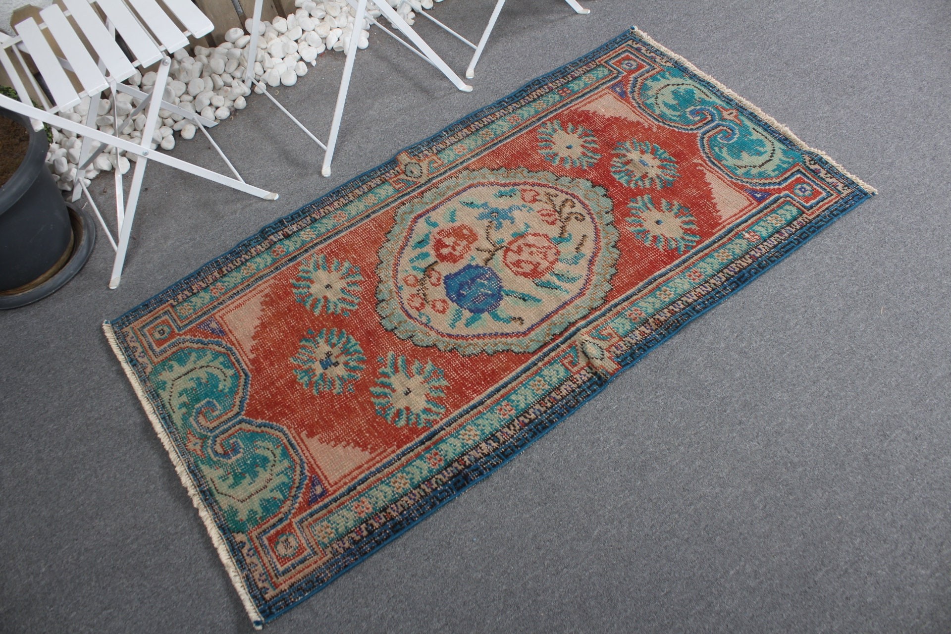 Red Home Decor Rug, Turkish Rug, Floor Rug, Vintage Rugs, Pale Rug, Bathroom Rugs, Moroccan Rug, 2.6x5 ft Small Rugs, Wall Hanging Rugs