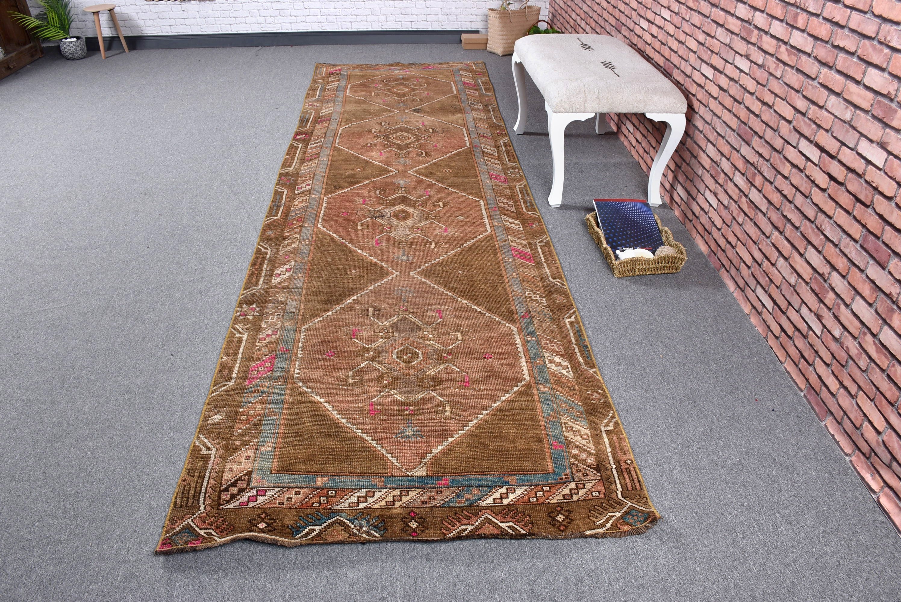 Türk Halıları, Beni Ourain Runner Halıları, 3.4x12 ft Runner Halıları, Bronz Ev Dekorasyonu Halıları, Boho Halıları, Düz Dokuma Halıları, Oryantal Halı, Vintage Halılar